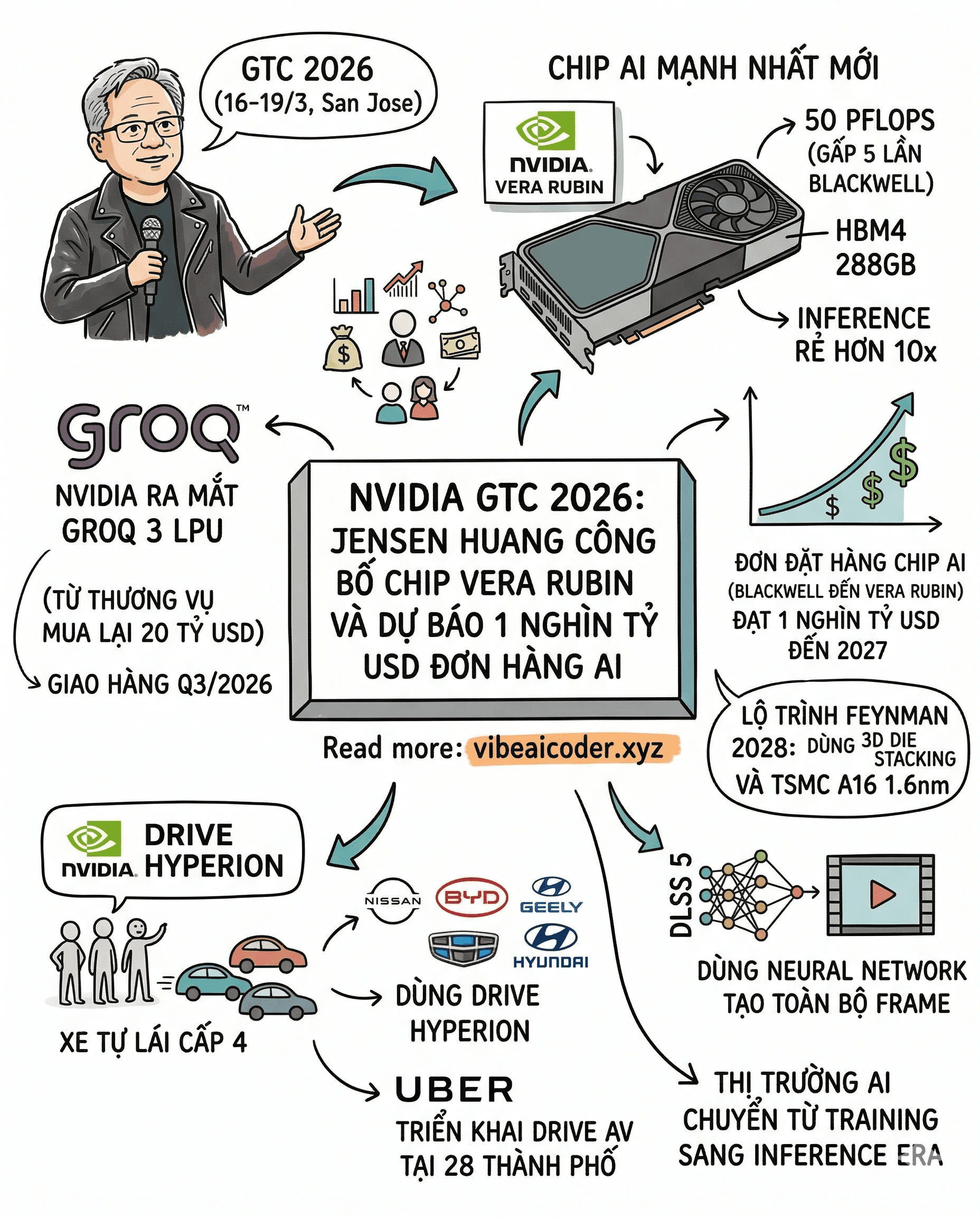 🚀 NVIDIA GTC 2026: Kỷ Nguyên Vera Rubin Và Cơn Lốc 1 Nghìn Tỷ USD