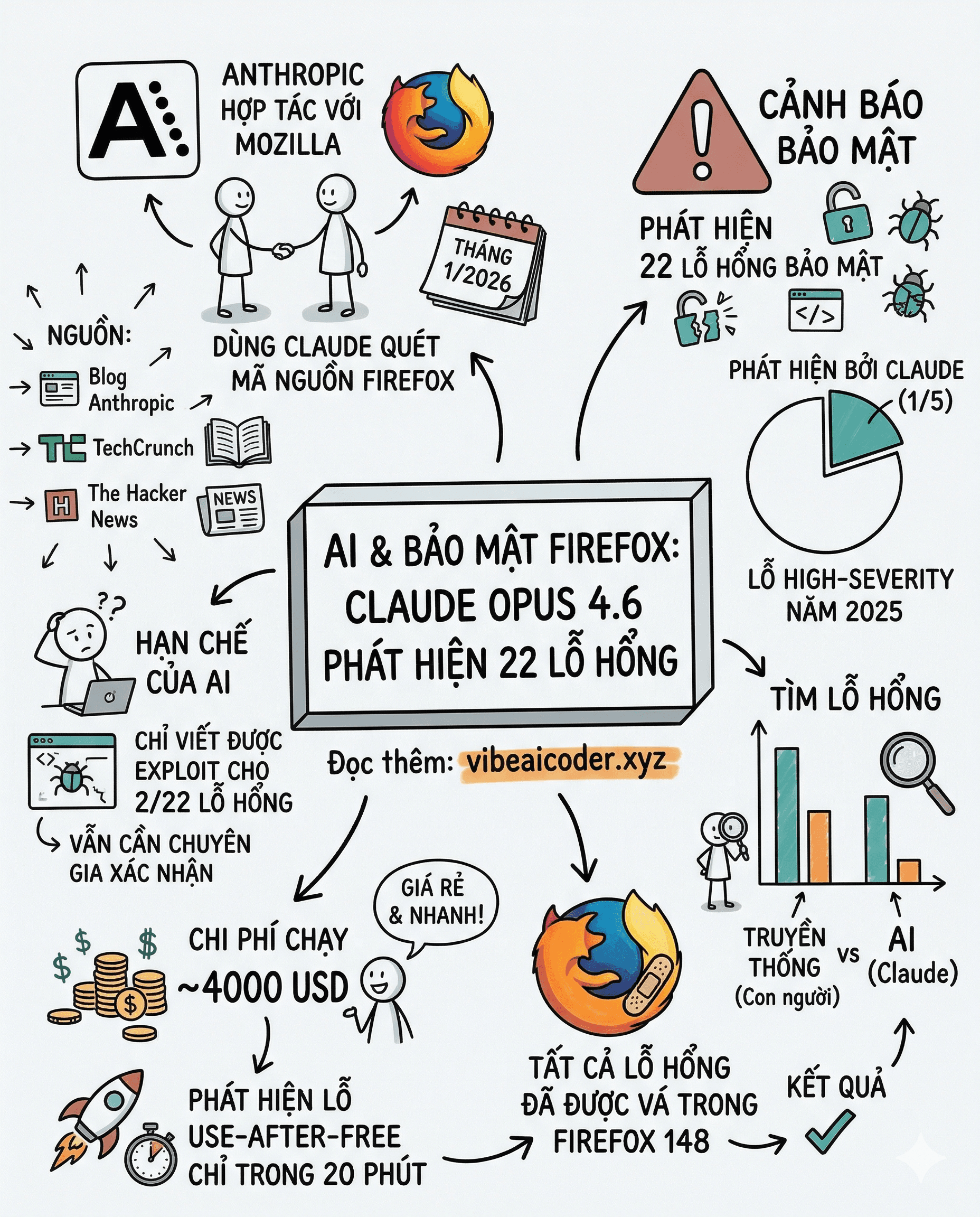 🦊 Firefox bị AI "vạch trần": 22 lỗ hổng bảo mật bay màu chỉ trong 2 tuần!