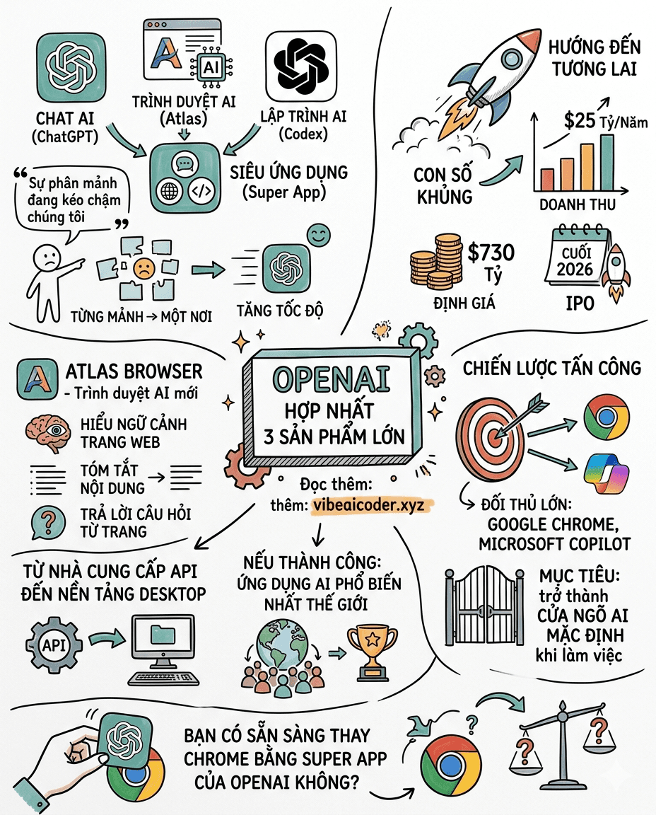 🔥 OpenAI Ra Mắt Desktop Super App: Gộp ChatGPT, Trình Duyệt Atlas và Codex Vào 1 Ứng Dụng