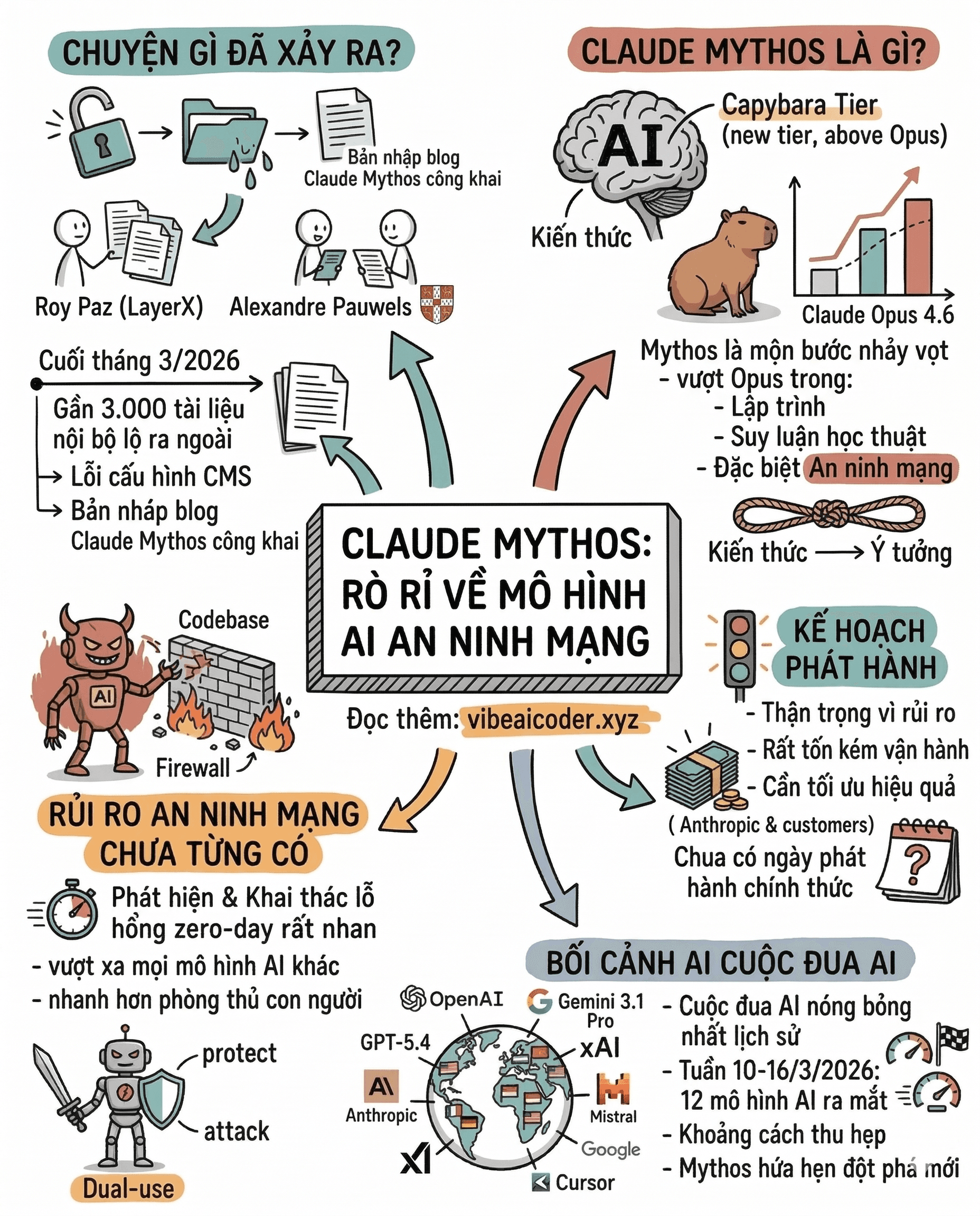 🔓 Claude Mythos Bị Rò Rỉ: Mô Hình AI Mạnh Nhất Anthropic Với Rủi Ro An Ninh Mạng Chưa Từng Có