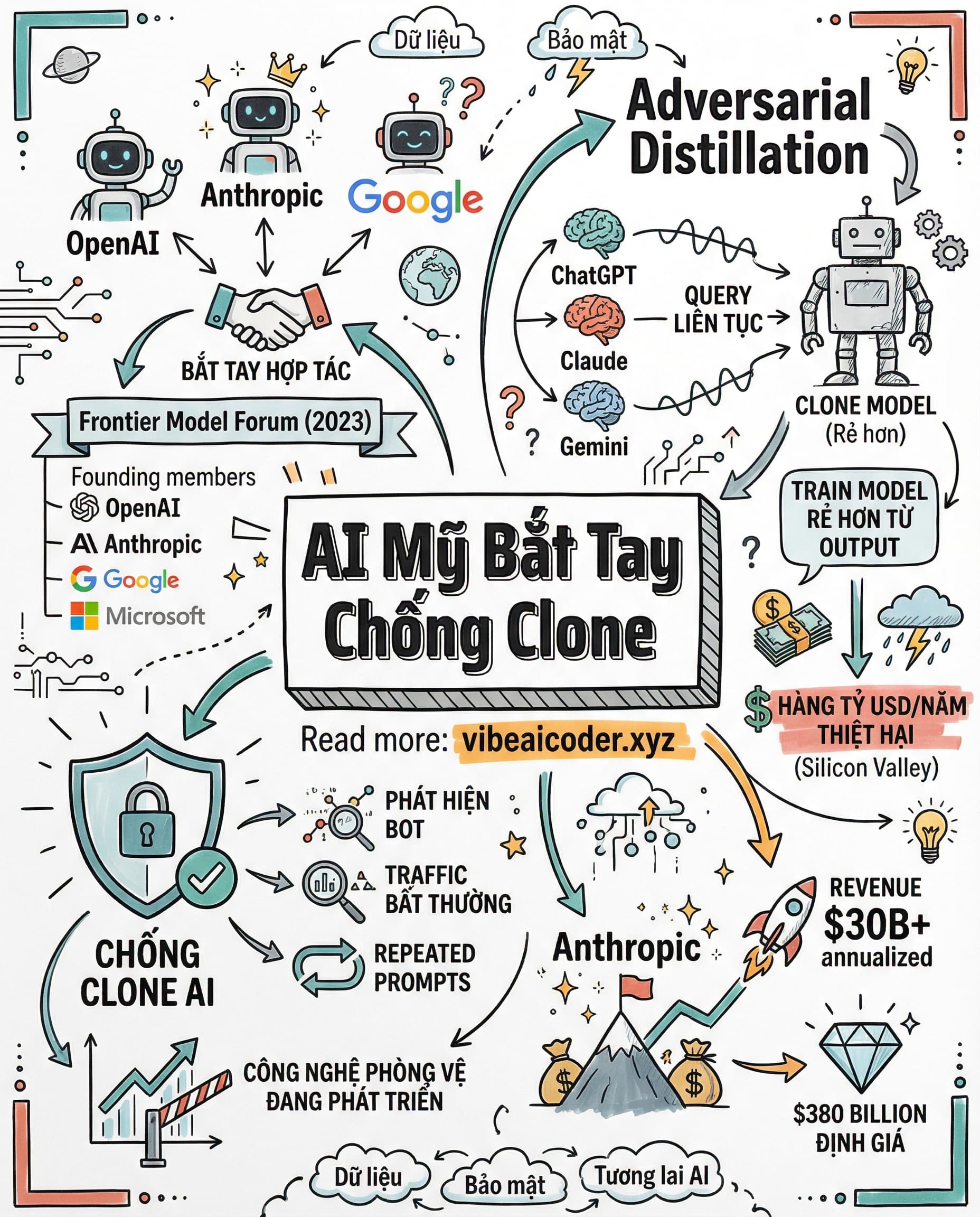 OpenAI, Anthropic, Google Lần Đầu Bắt Tay Chống Trung Quốc Clone AI Model