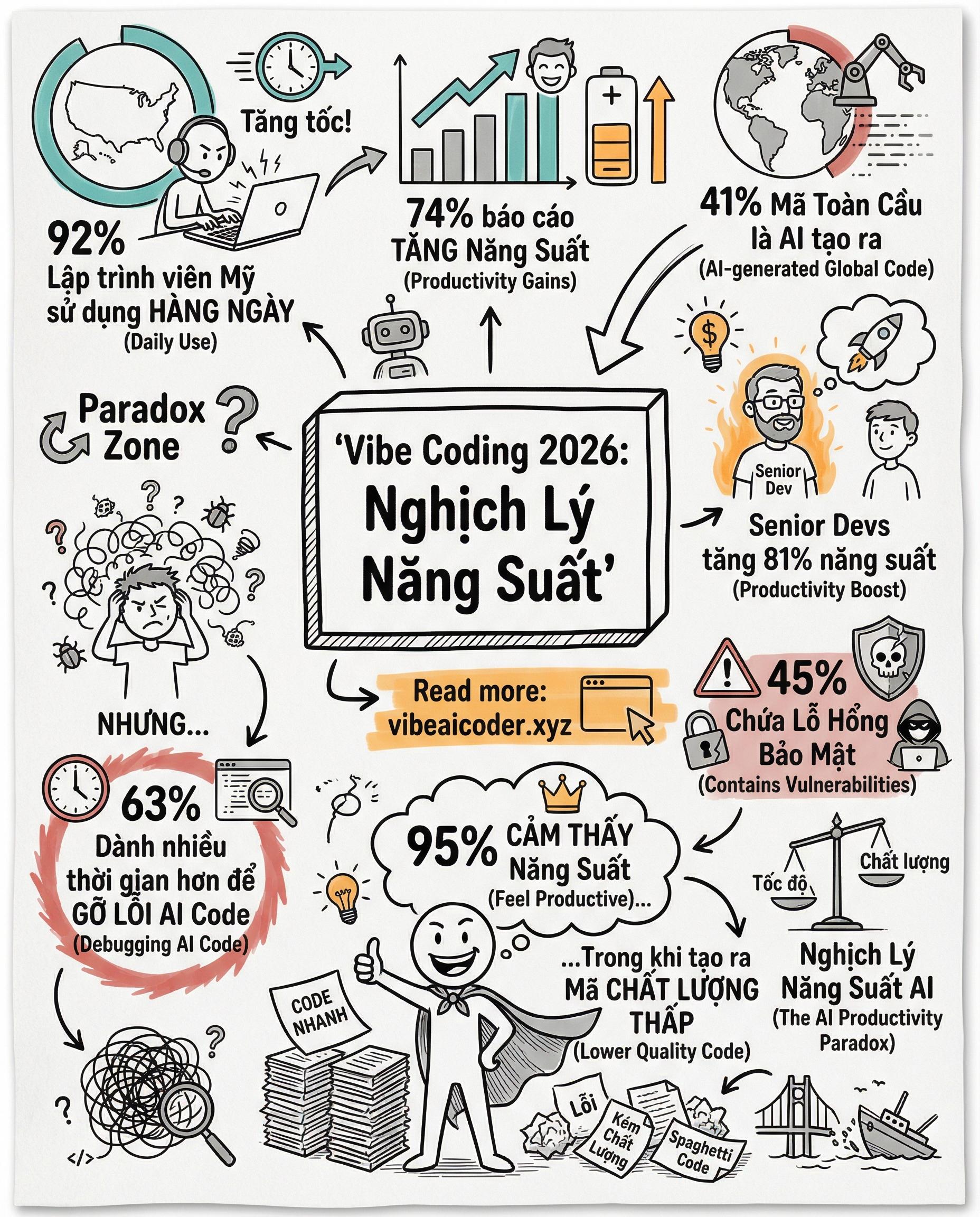 Vibe Coding 2026: 92% Developer Mỹ Dùng Hàng Ngày, Nhưng 45% Code Có Lỗ Hổng