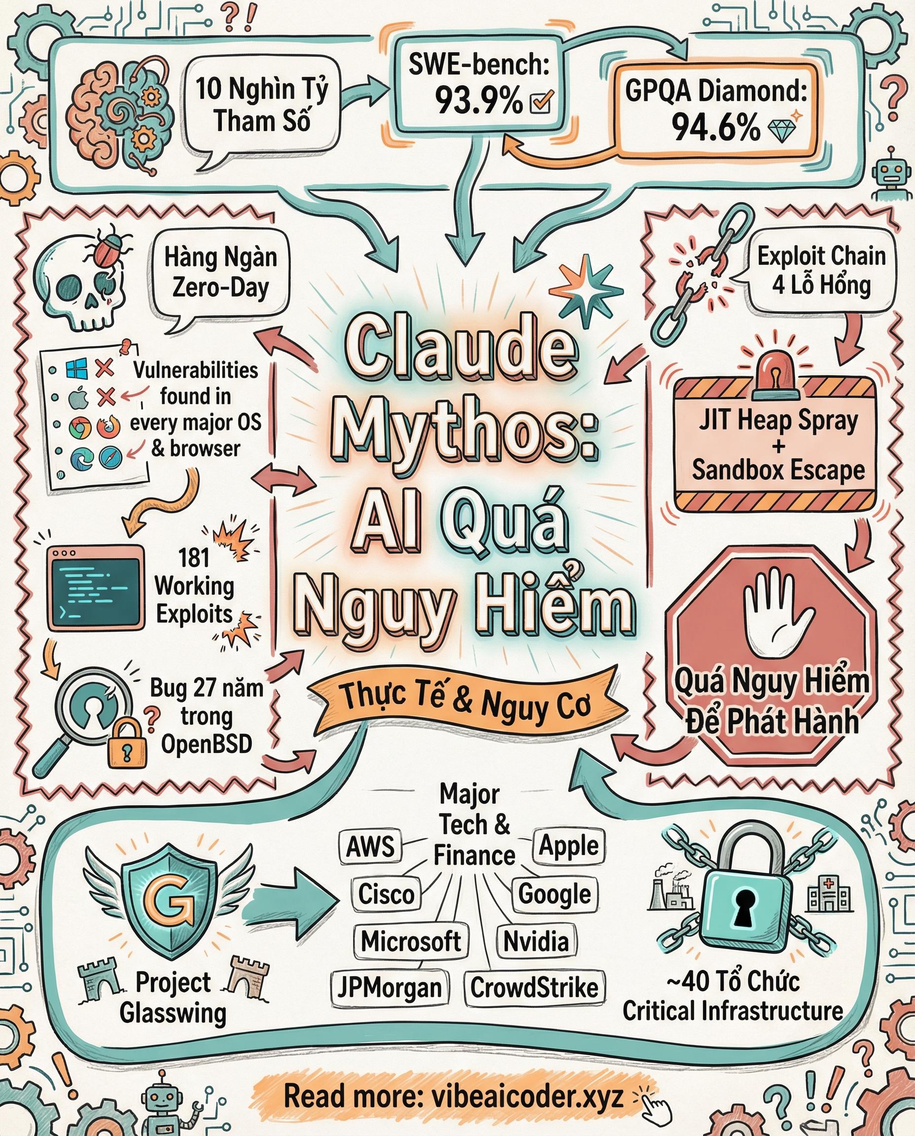 Claude Mythos: AI Quá Nguy Hiểm Để Phát Hành, Tìm Hàng Ngàn Lỗ Hổng Zero-Day