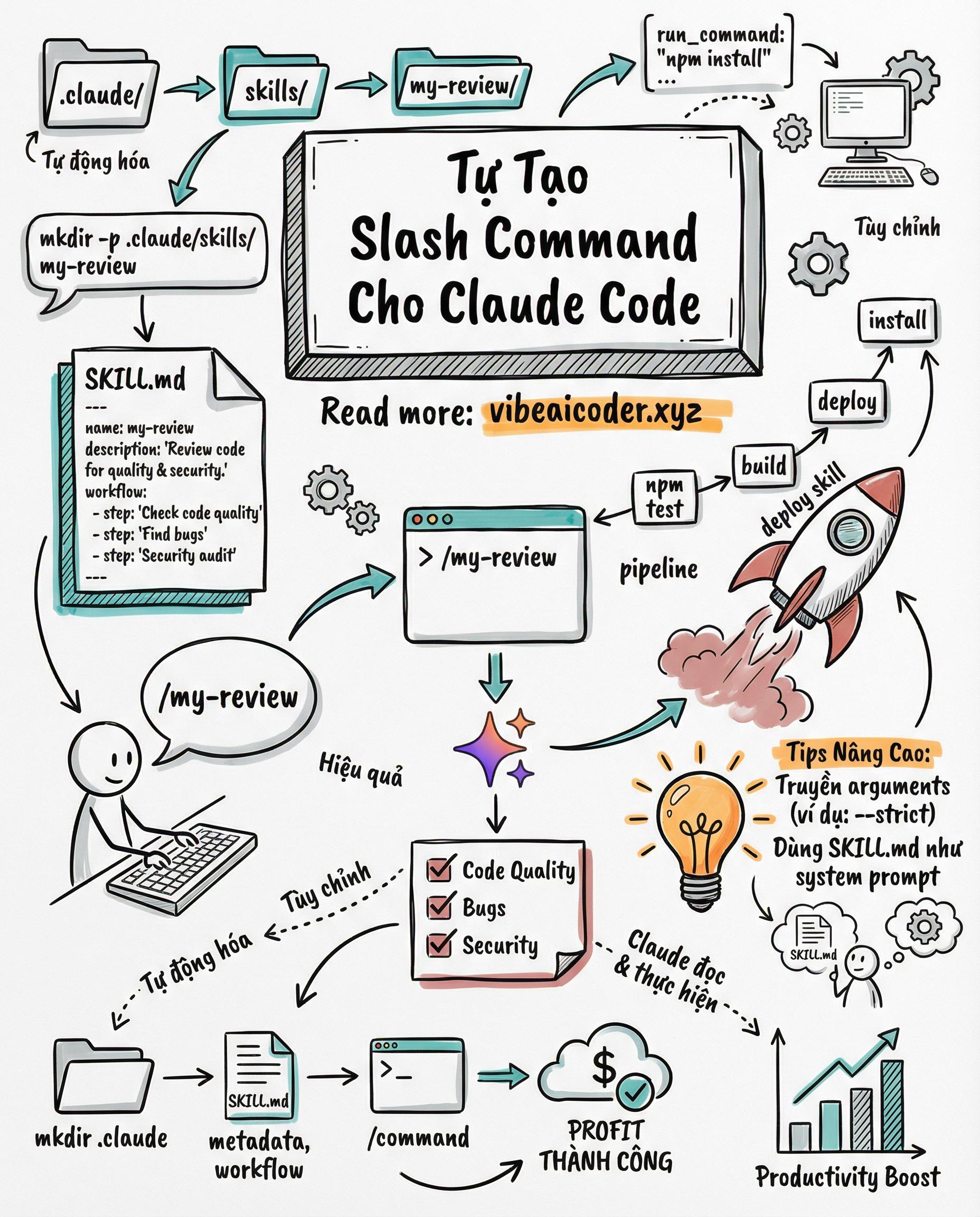 ⚡ Tự Tạo Custom Slash Command Cho Claude Code Trong 5 Phút