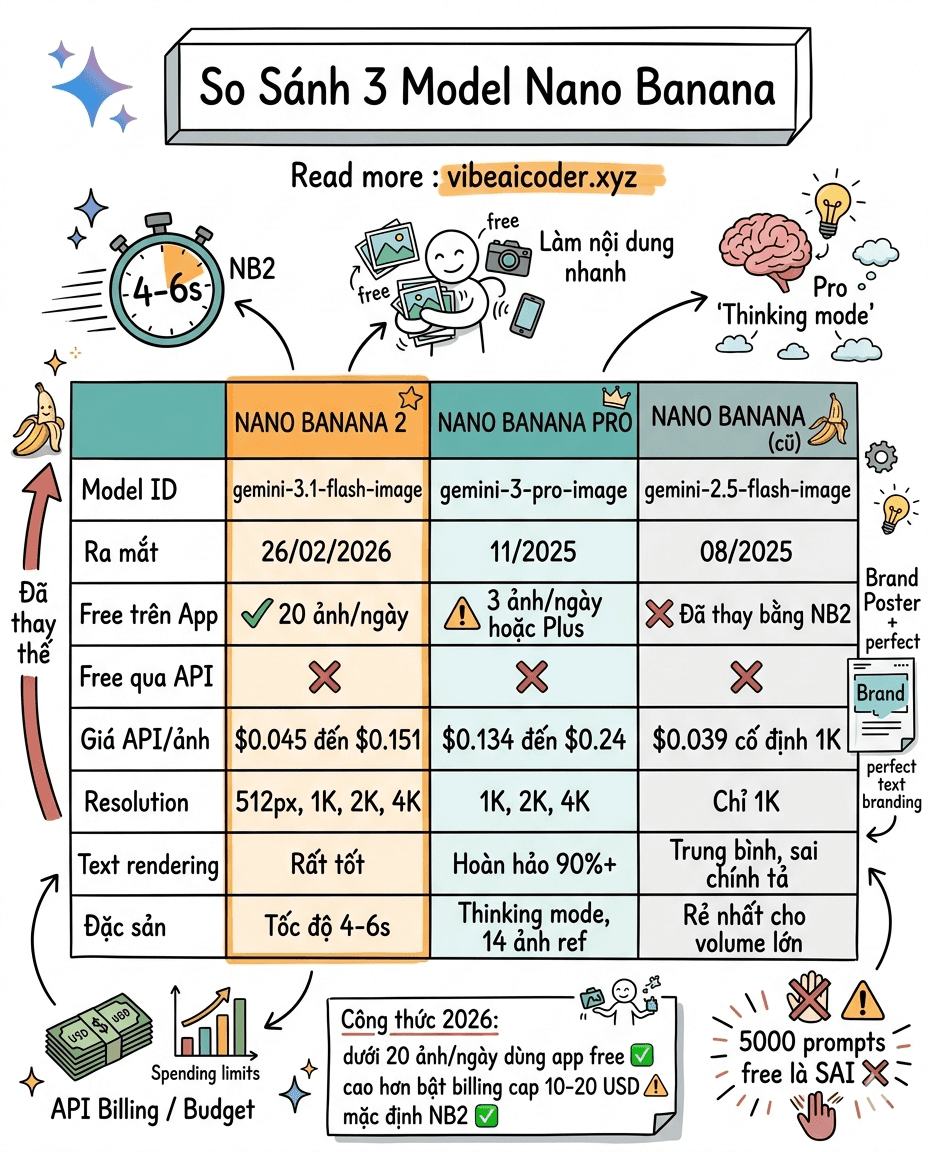 🍌 Nano Banana, Banana 2 hay Banana Pro? Chọn model Gemini nào để tạo ảnh AI năm 2026?
