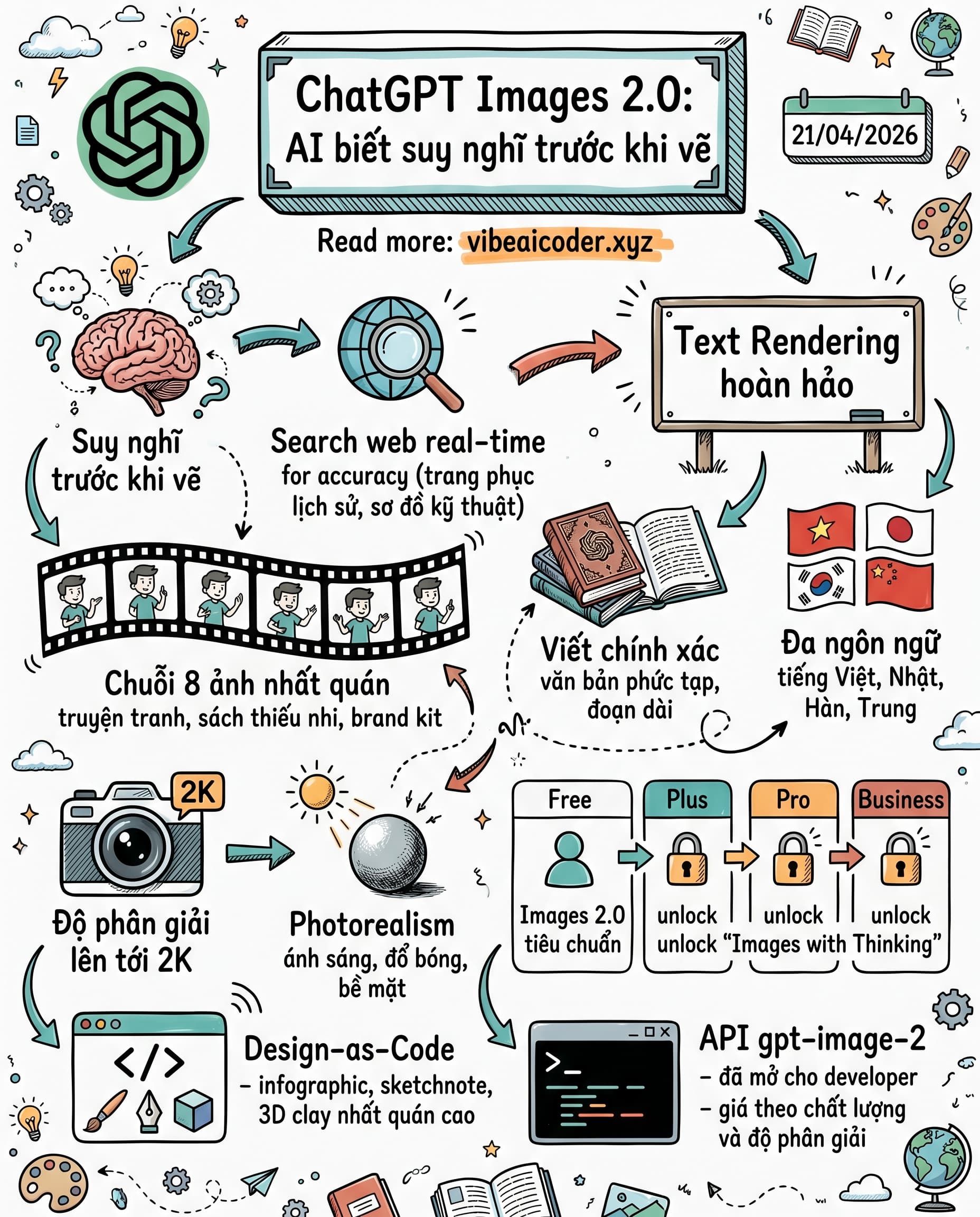🧠 ChatGPT Images 2.0 ra mắt: AI biết suy nghĩ trước khi vẽ, viết chữ tiếng Việt chuẩn không cần chỉnh