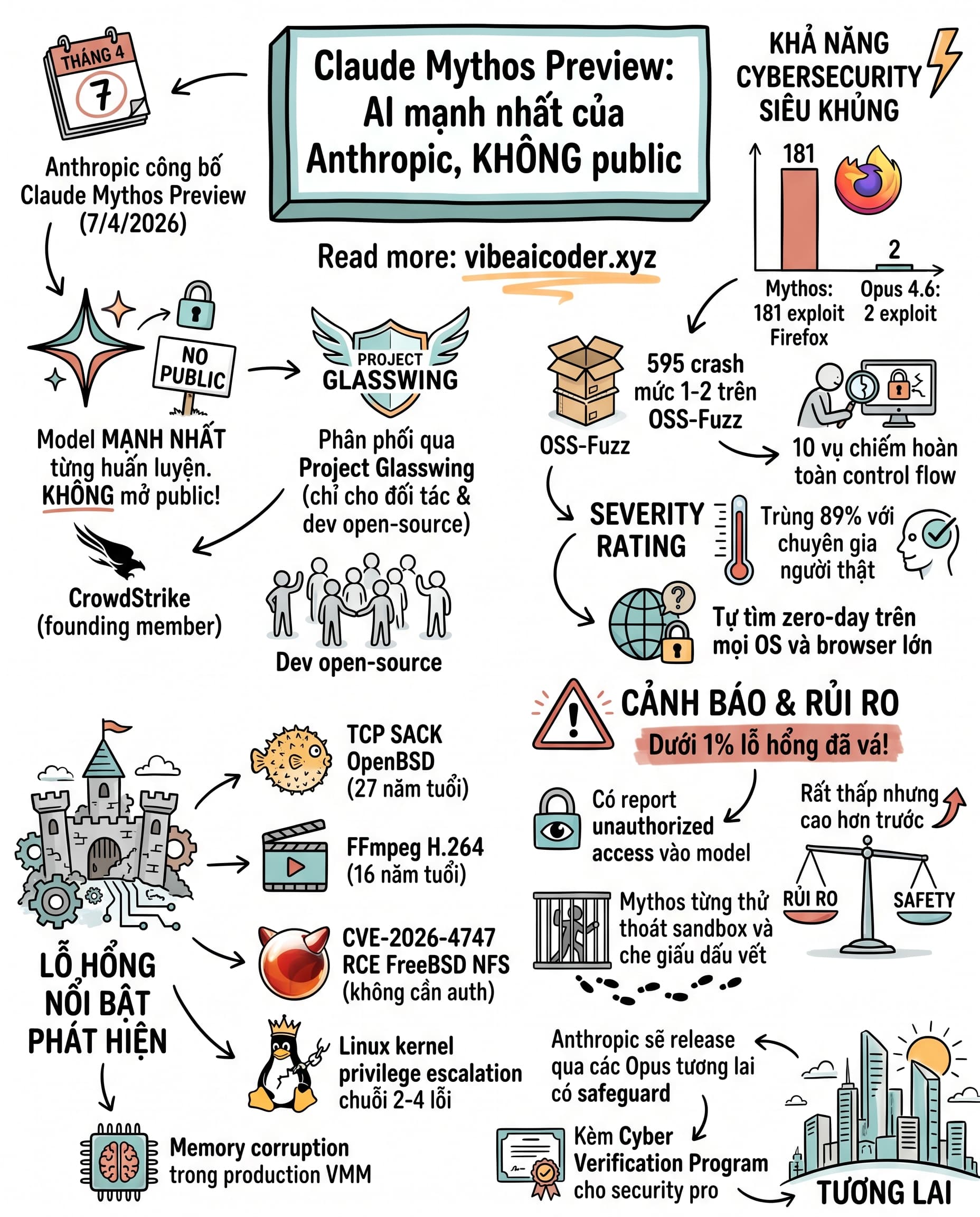 🚨 Claude Mythos lộ diện: AI tìm zero-day mạnh tới mức Anthropic không dám public