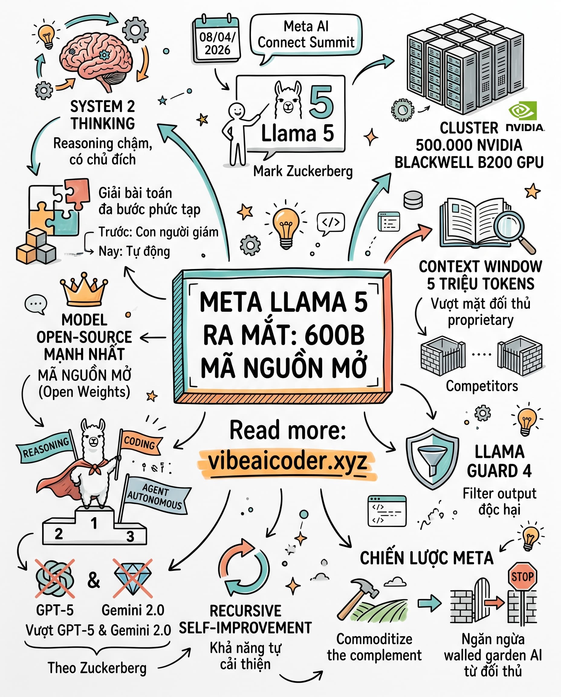 🚀 Llama 5 ra mắt với 600 tỷ tham số, Meta tuyên chiến với GPT-5 và Gemini
