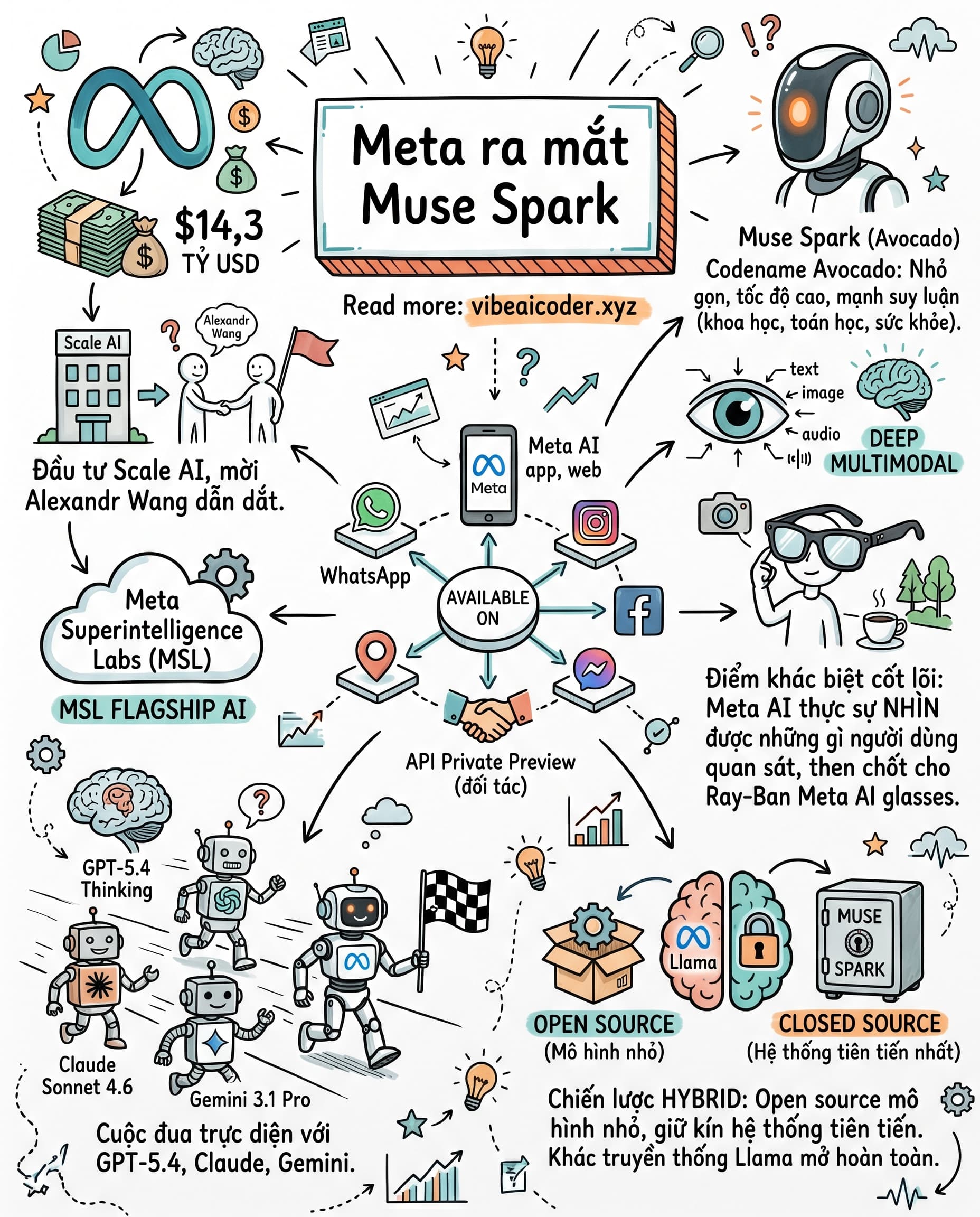 🚀 Meta ra mắt Muse Spark: Đại tu toàn bộ stack AI sau thương vụ 14 tỷ USD
