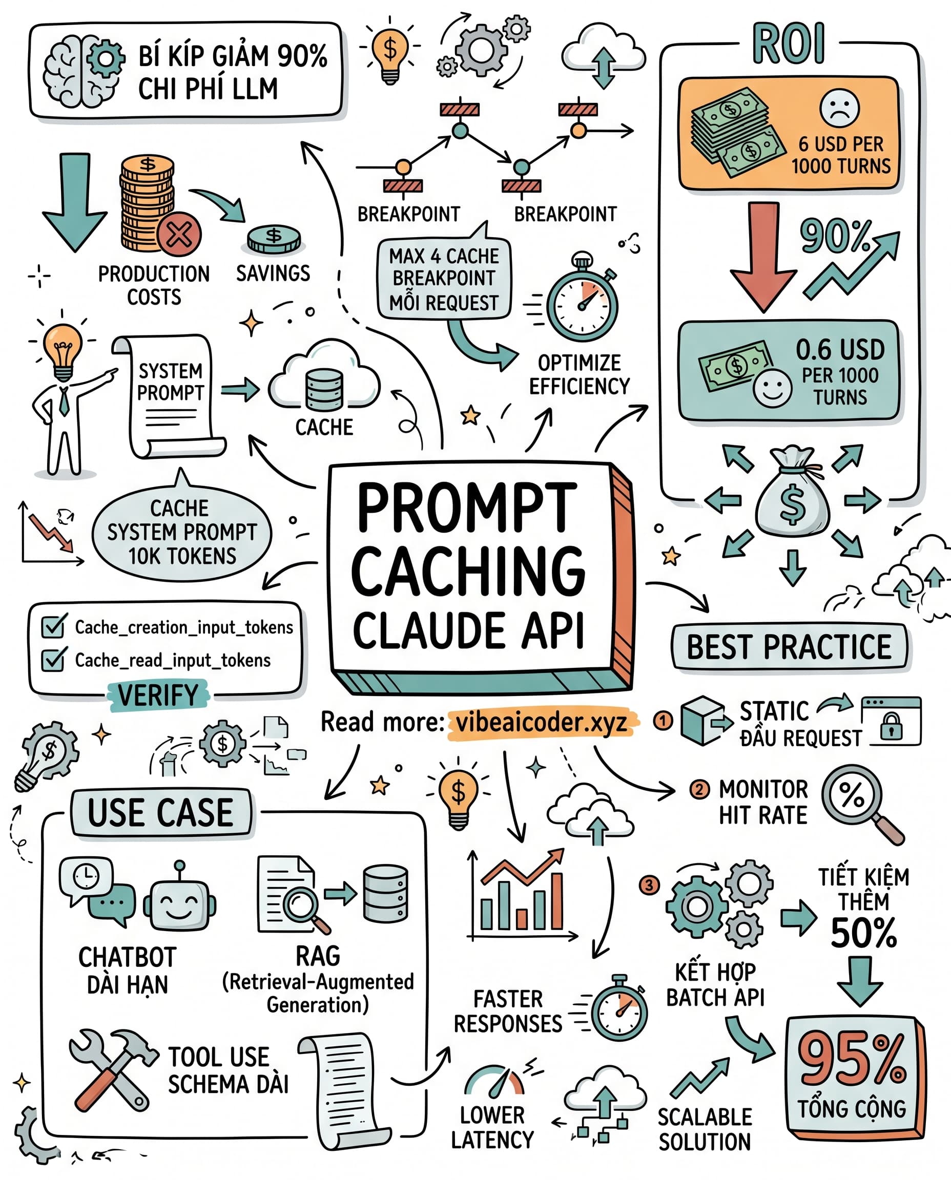 💸 Prompt Caching Claude API: Bí kíp giảm 90% chi phí LLM cho production