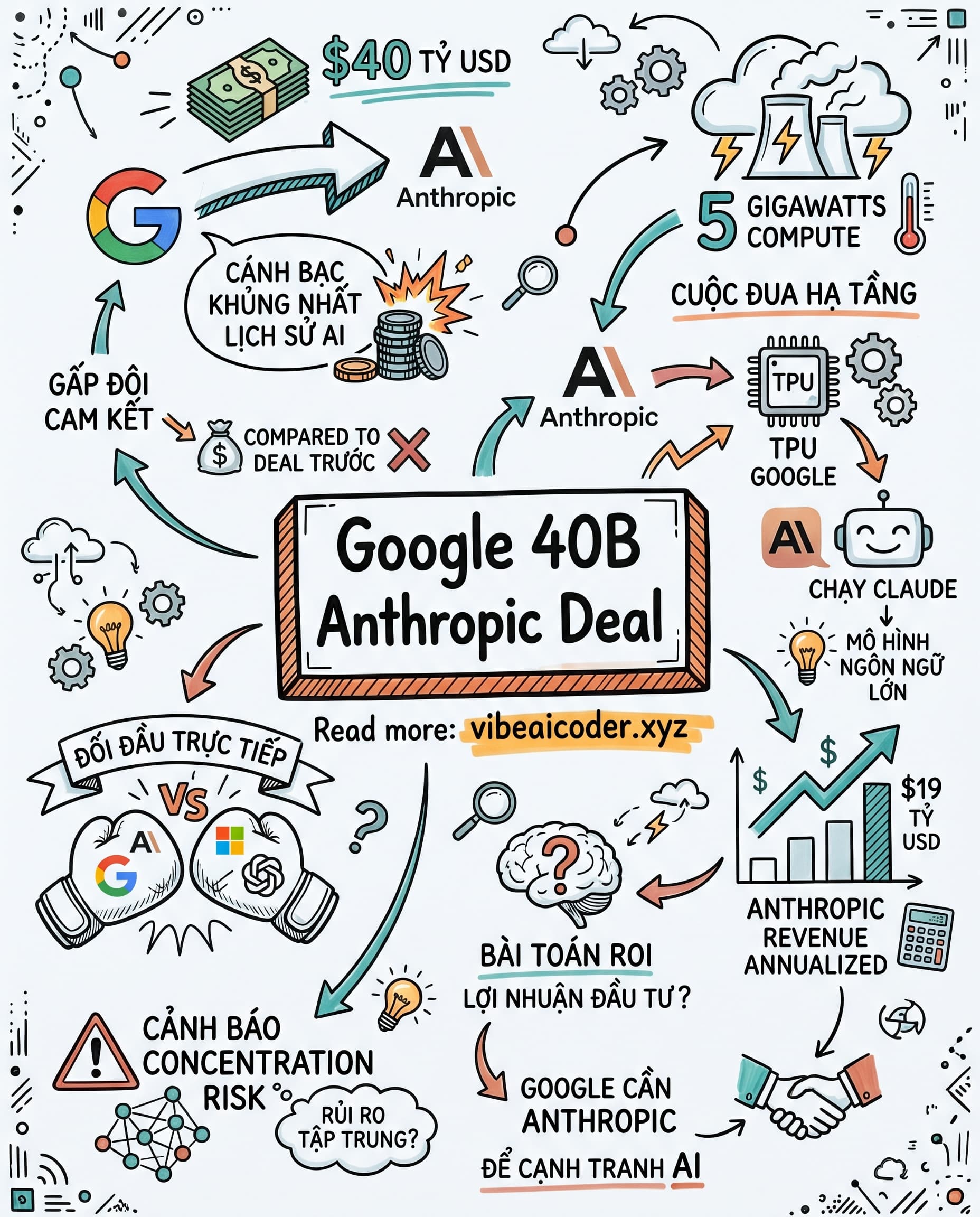 💰 Google rót 40 tỷ USD vào Anthropic, canh bạc khủng nhất lịch sử AI