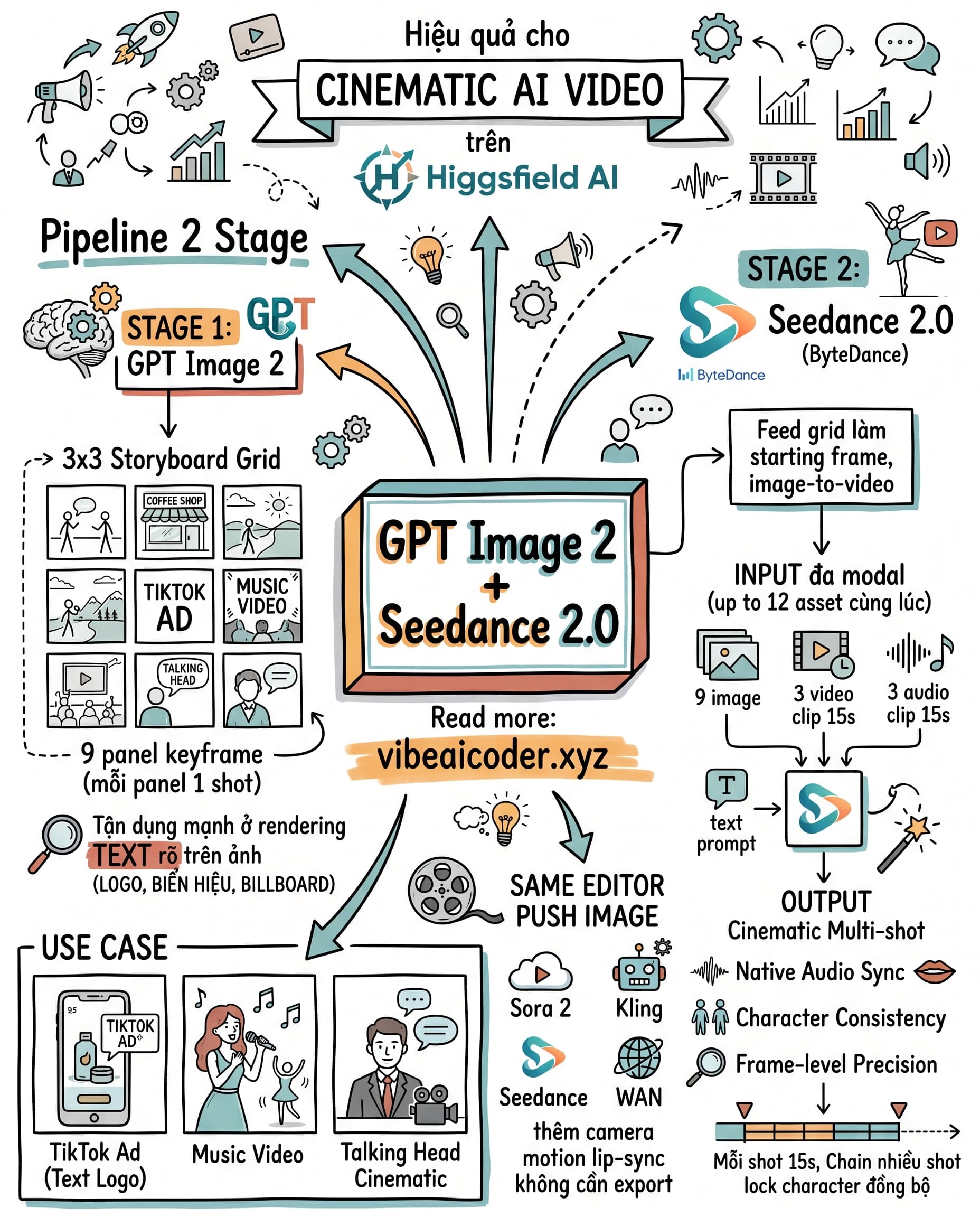 🎬 Pipeline Kết Hợp GPT Image 2 và Seedance 2.0 Trên Higgsfield Cho Video Cinematic