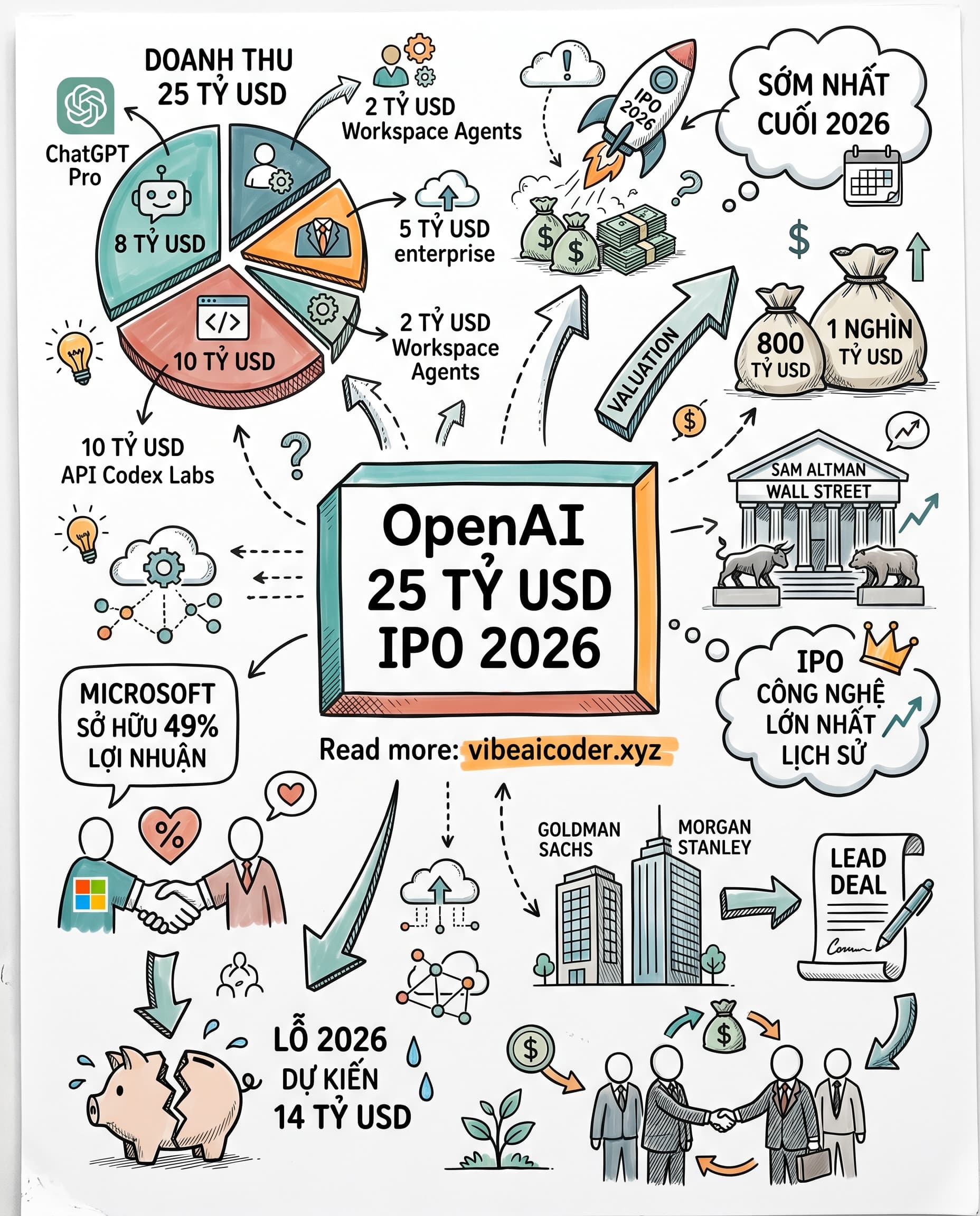 🚀 OpenAI cán mốc 25 tỷ USD doanh thu, sắp IPO 1 nghìn tỷ cuối 2026