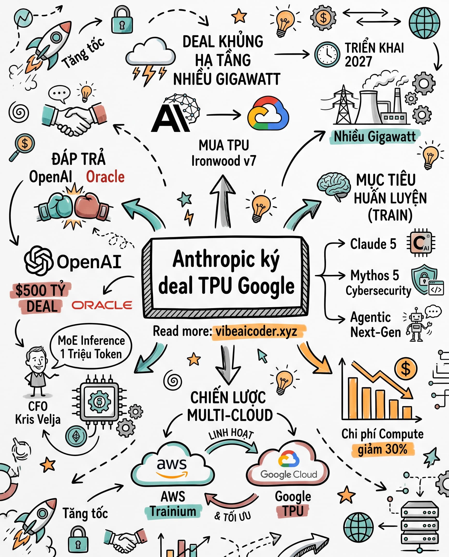 ⚡ Anthropic ký deal TPU Ironwood gigawatt với Google đáp trả OpenAI 500 tỷ USD