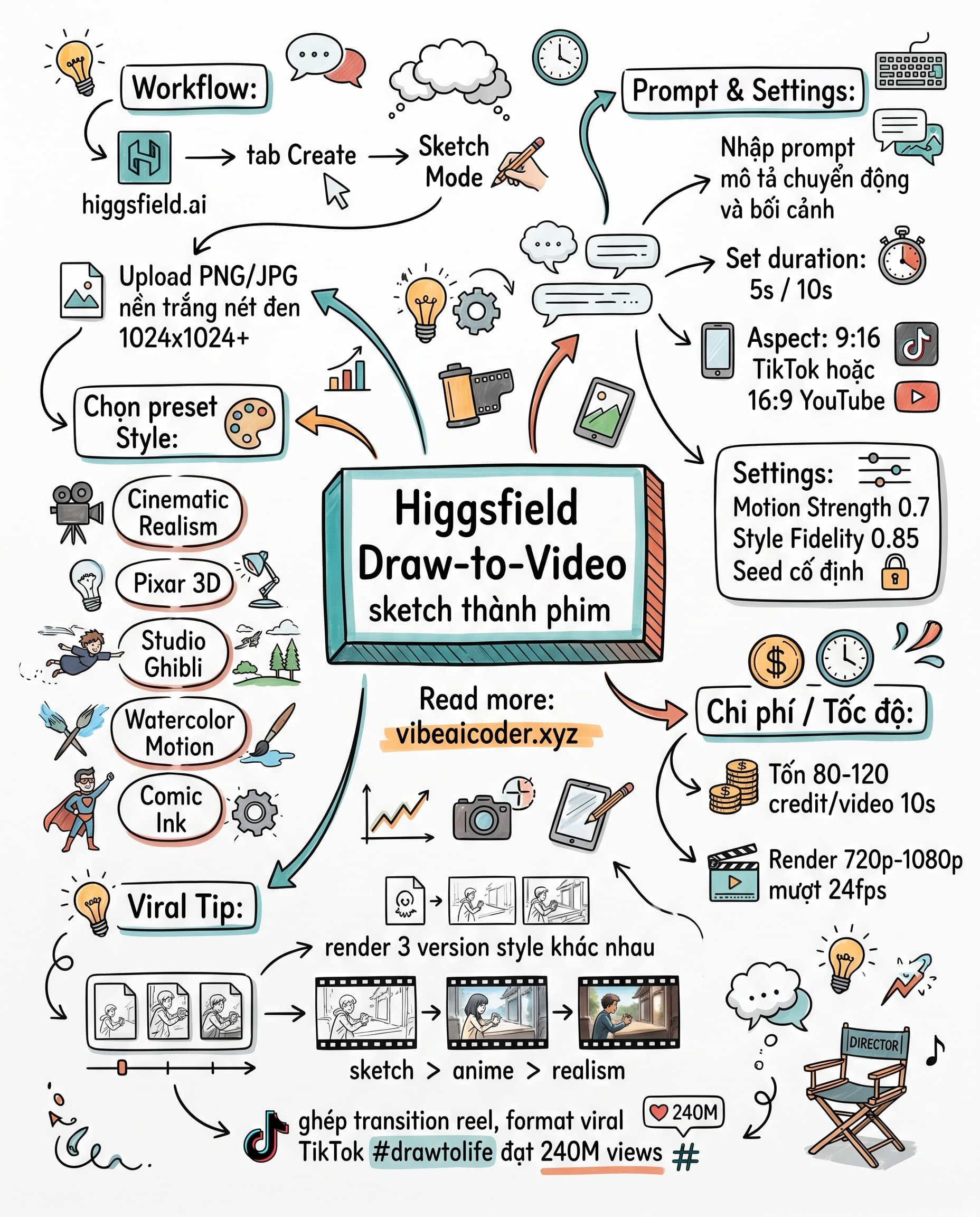 🎨 Higgsfield Draw-to-Video: Biến nét vẽ tay thành video cinematic chỉ trong 3 phút