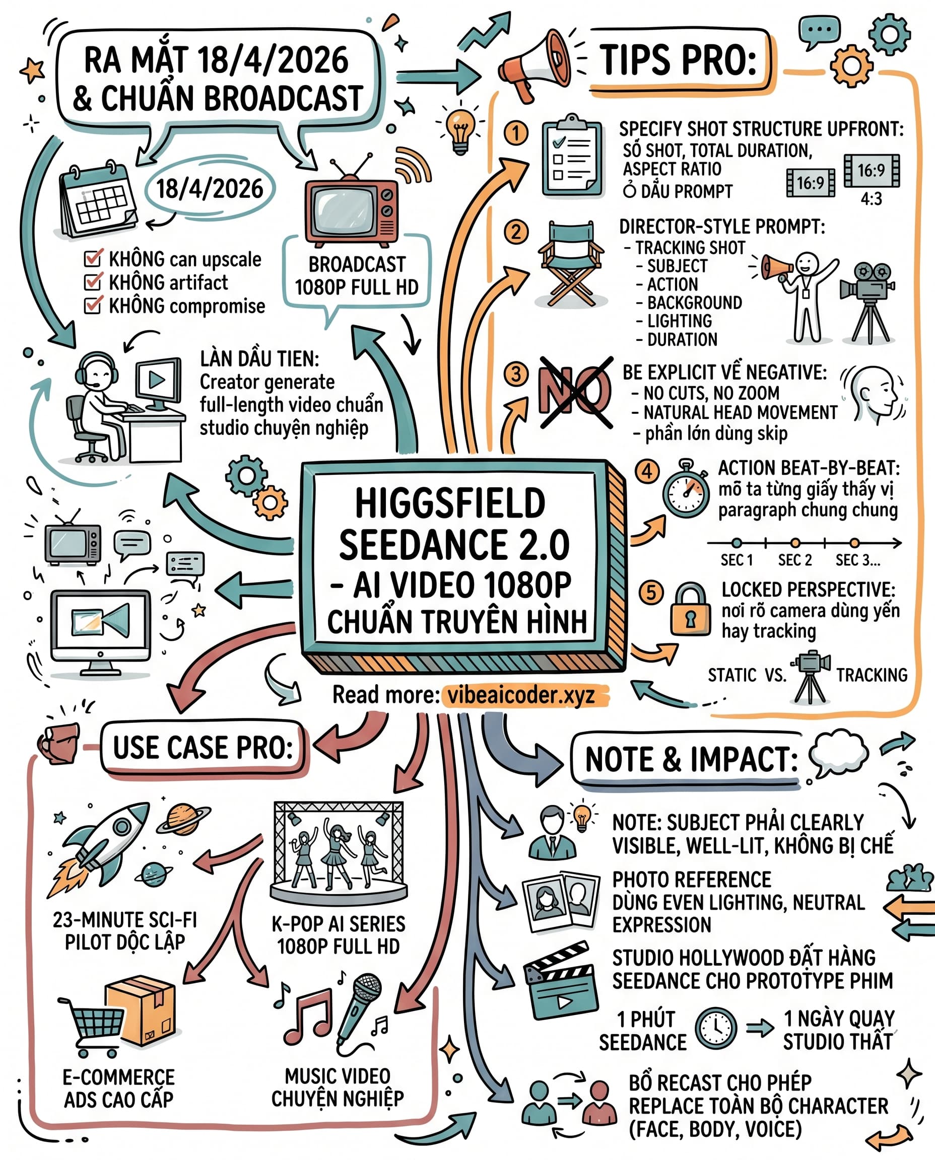 🎬 Higgsfield Seedance 2.0 ra mắt: AI video 1080p chuẩn Hollywood, 1 phút bằng 1 ngày quay studio
