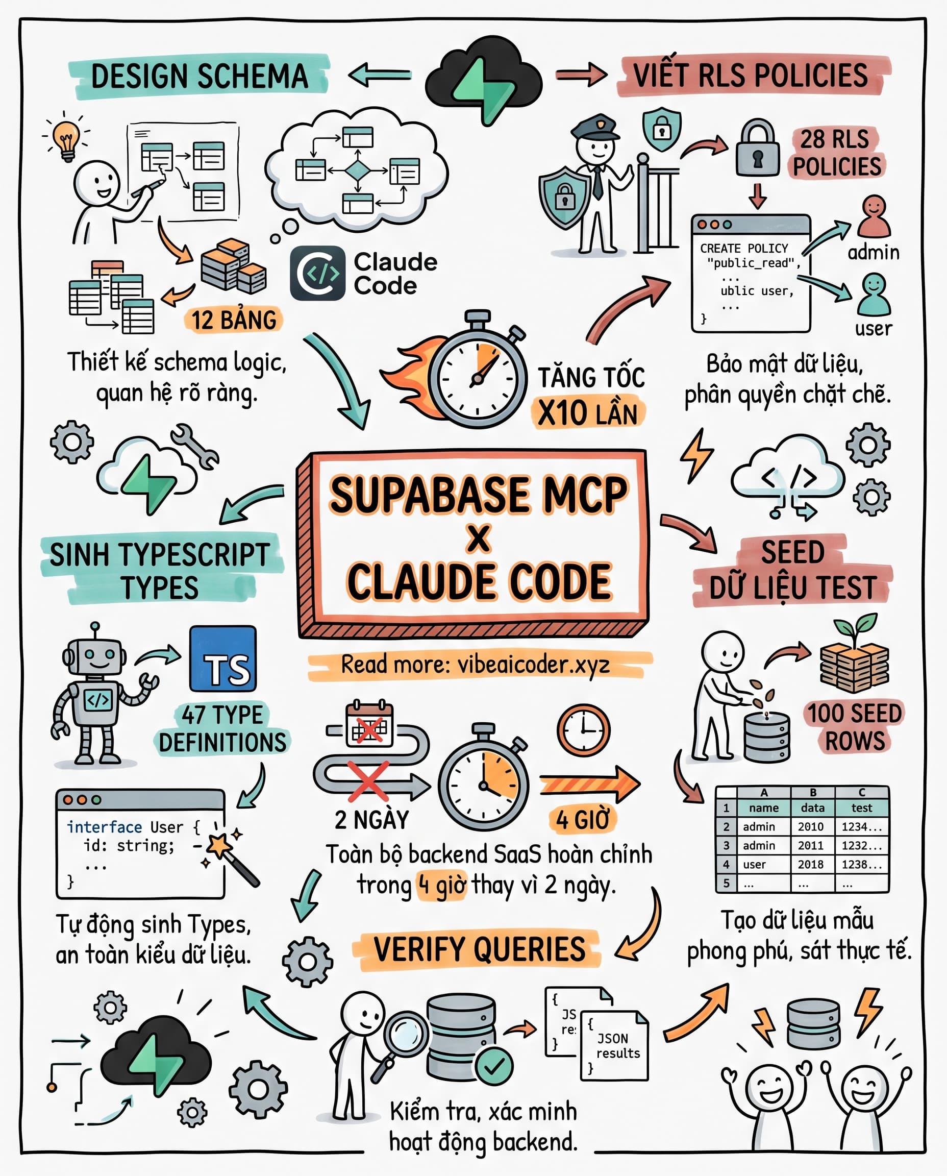 🚀 Supabase MCP + Claude Code: Xây Full Backend SaaS Trong 4 Giờ Thay Vì 2 Ngày
