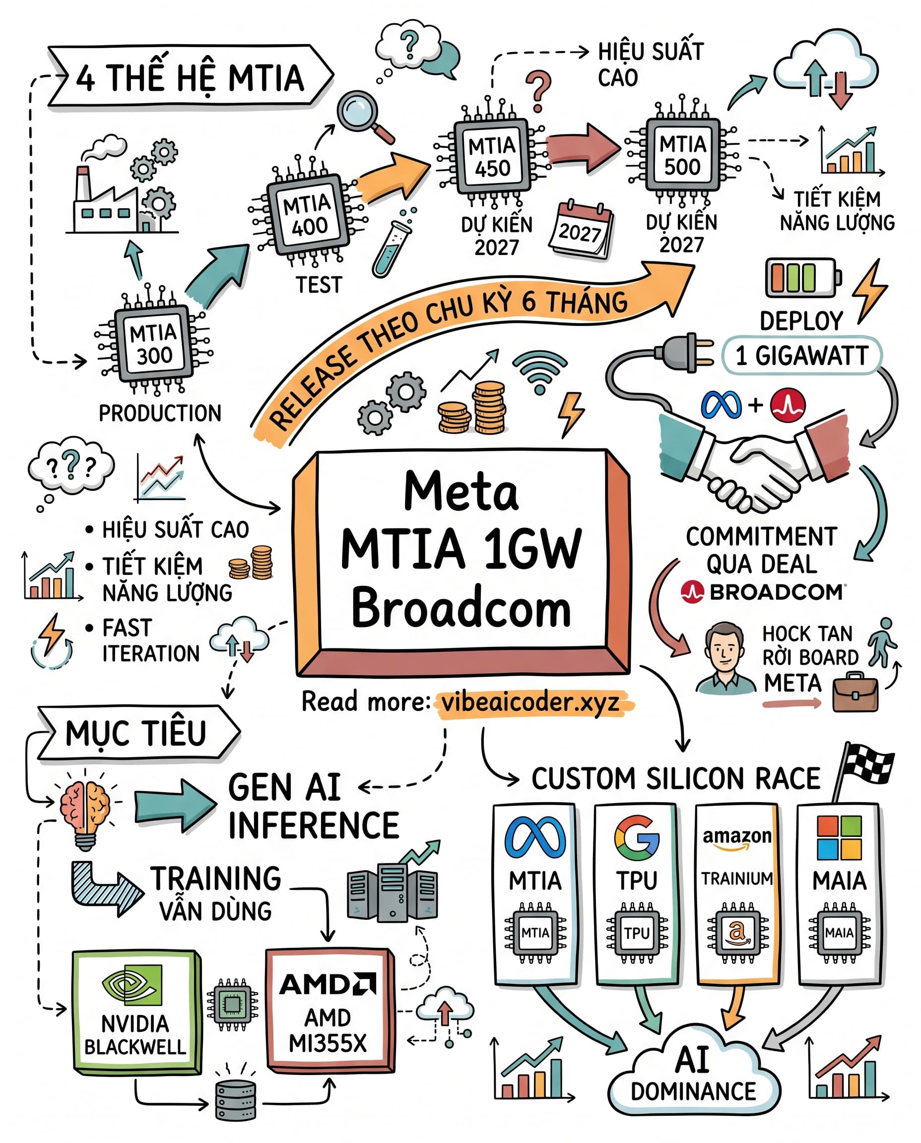 🔥 Meta tung 1 gigawatt chip MTIA, đập thẳng vào đế chế Nvidia