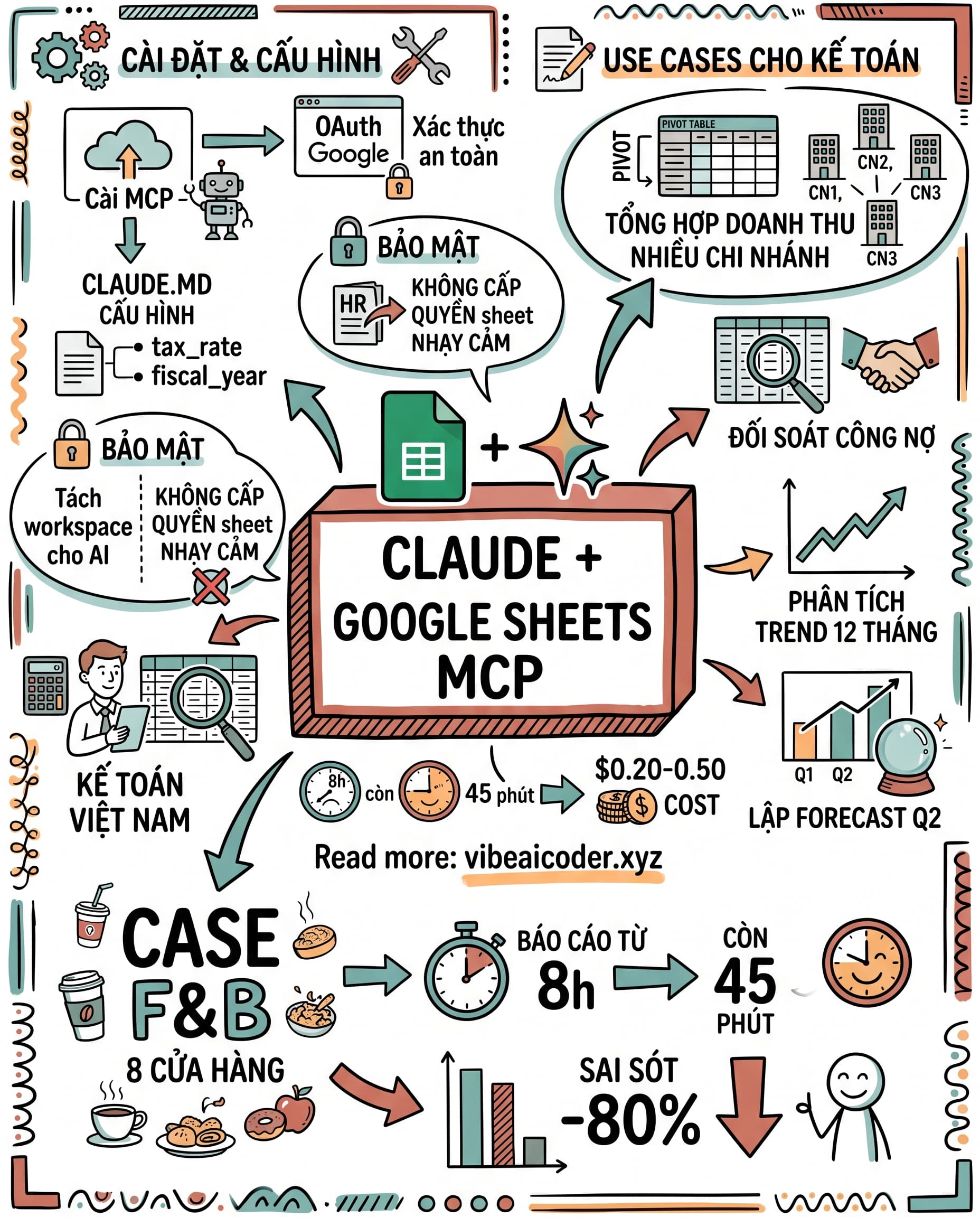 📊 Claude + Google Sheets MCP: Phân Tích Báo Cáo Tài Chính 5 Phút Thay Vì 5 Tiếng (Hướng Dẫn Cho Kế Toán)