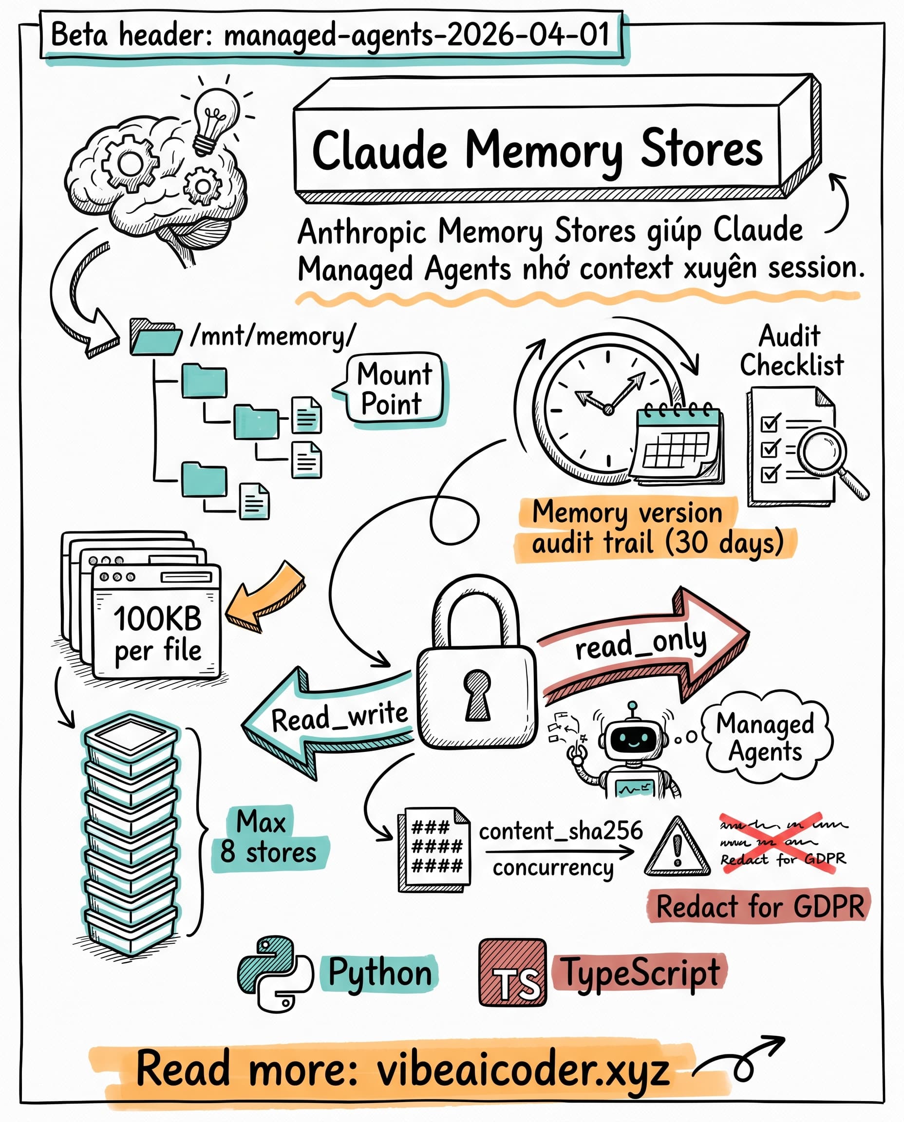 🧠 Anthropic ra mắt Memory Stores giúp Claude Agent nhớ mọi thứ xuyên session