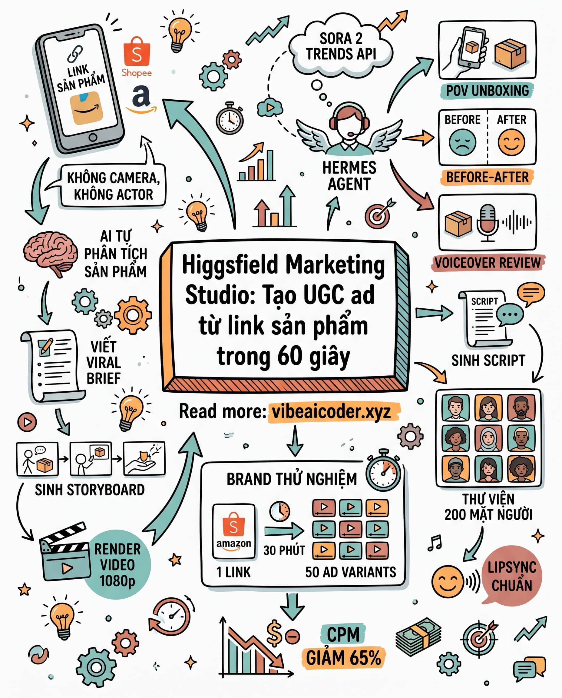🎬 Higgsfield Marketing Studio biến link sản phẩm thành video quảng cáo viral trong 60 giây