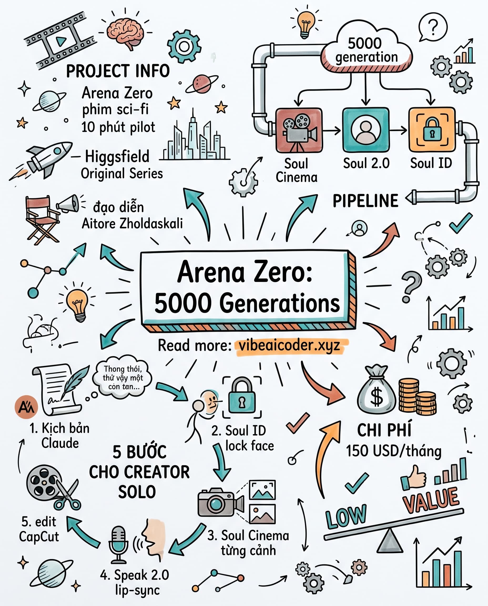 🎬 Bí Mật Pipeline 5000 Lần Generate Của Arena Zero, Creator Việt Học Ngay Để Bán Phim AI