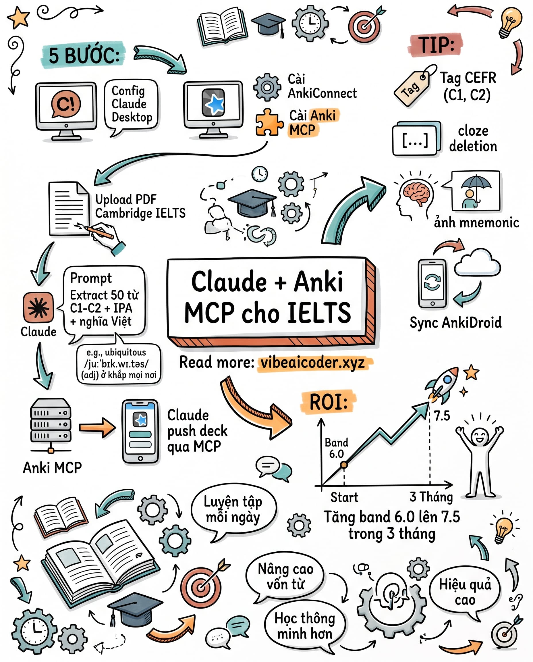 🎯 Bí Mật Cày IELTS 7.5 Trong 3 Tháng Với Claude Và Anki MCP Miễn Phí