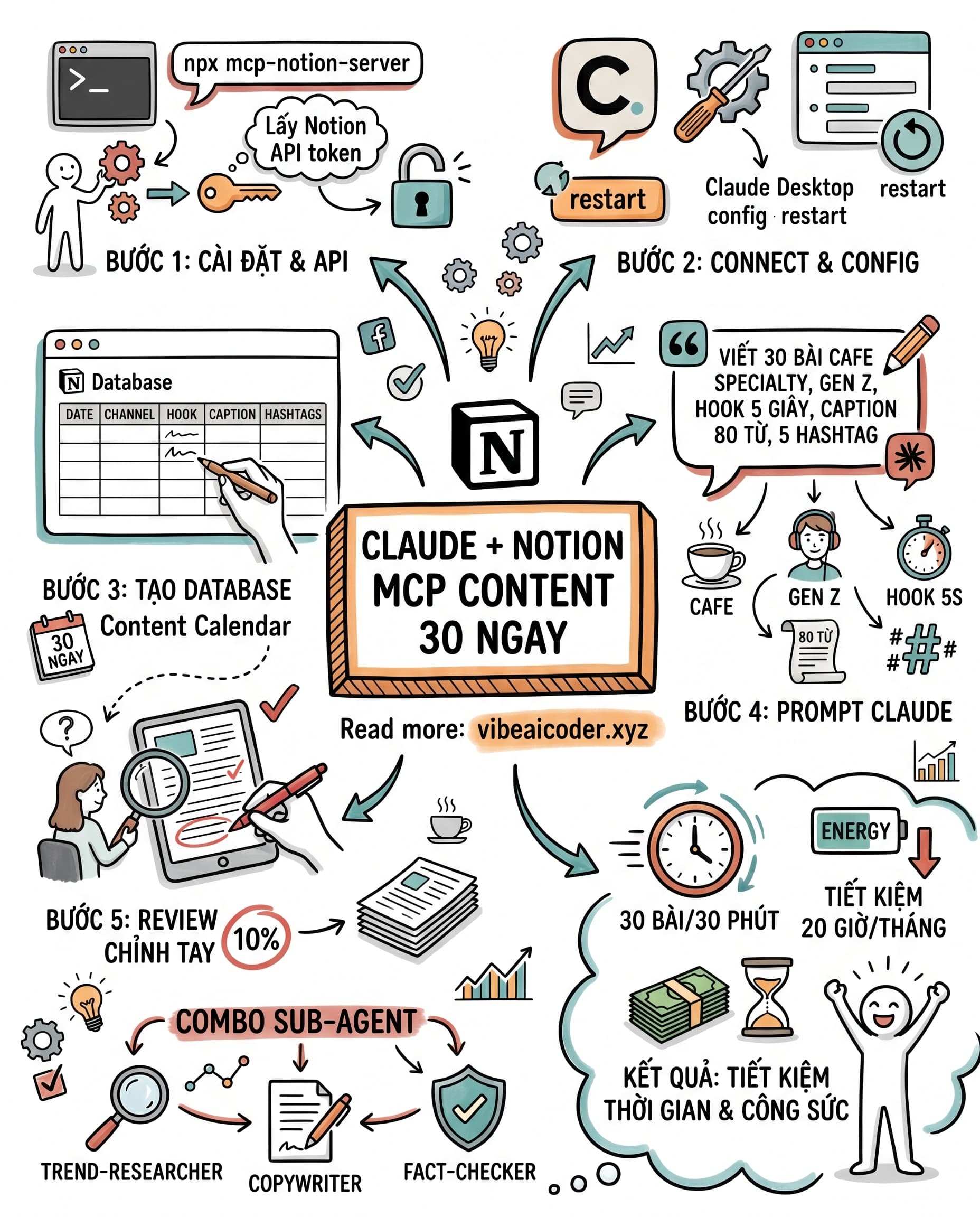 🚀 Marketer Việt làm content calendar 30 ngày trong 30 phút với Claude và Notion MCP