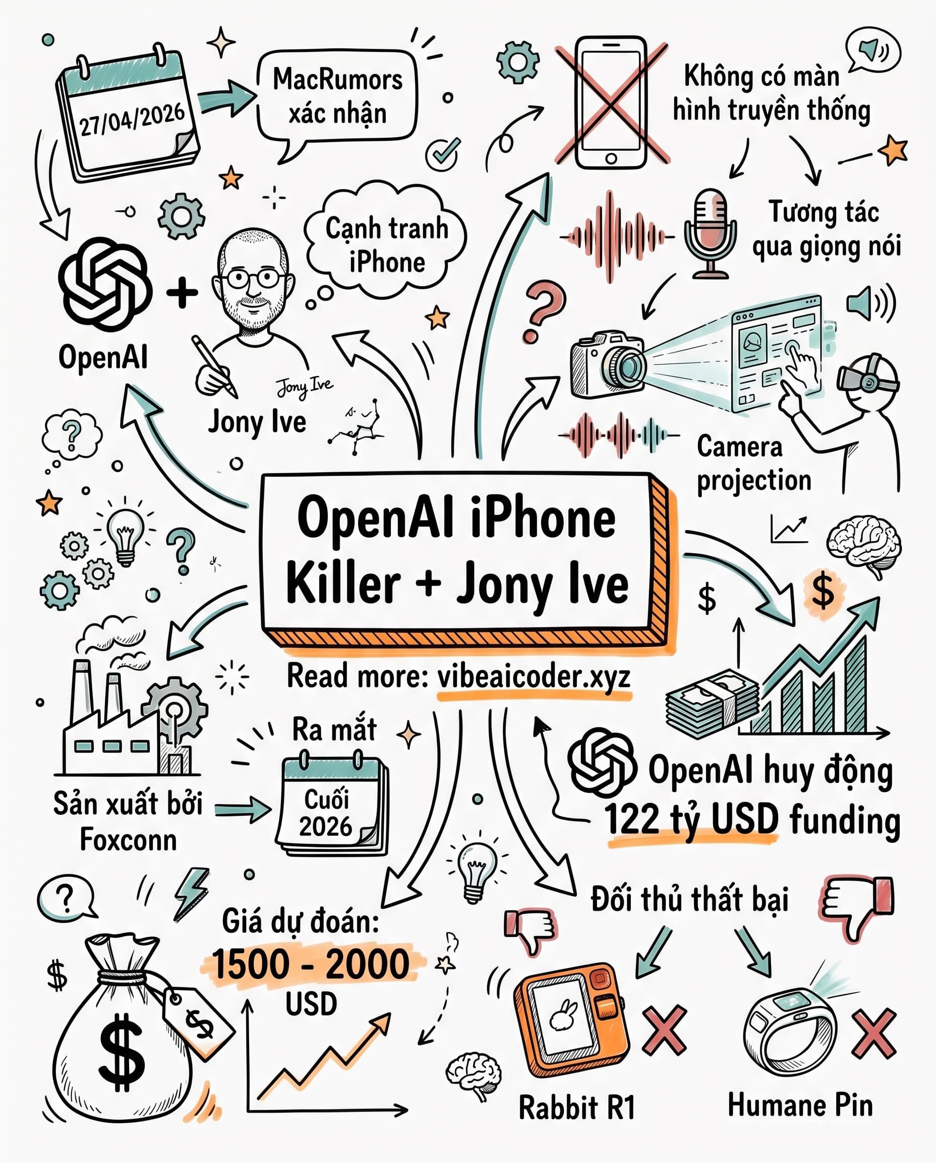 📱 OpenAI bắt tay Jony Ive làm iPhone killer, smartphone AI không màn hình sắp ra mắt cuối 2026