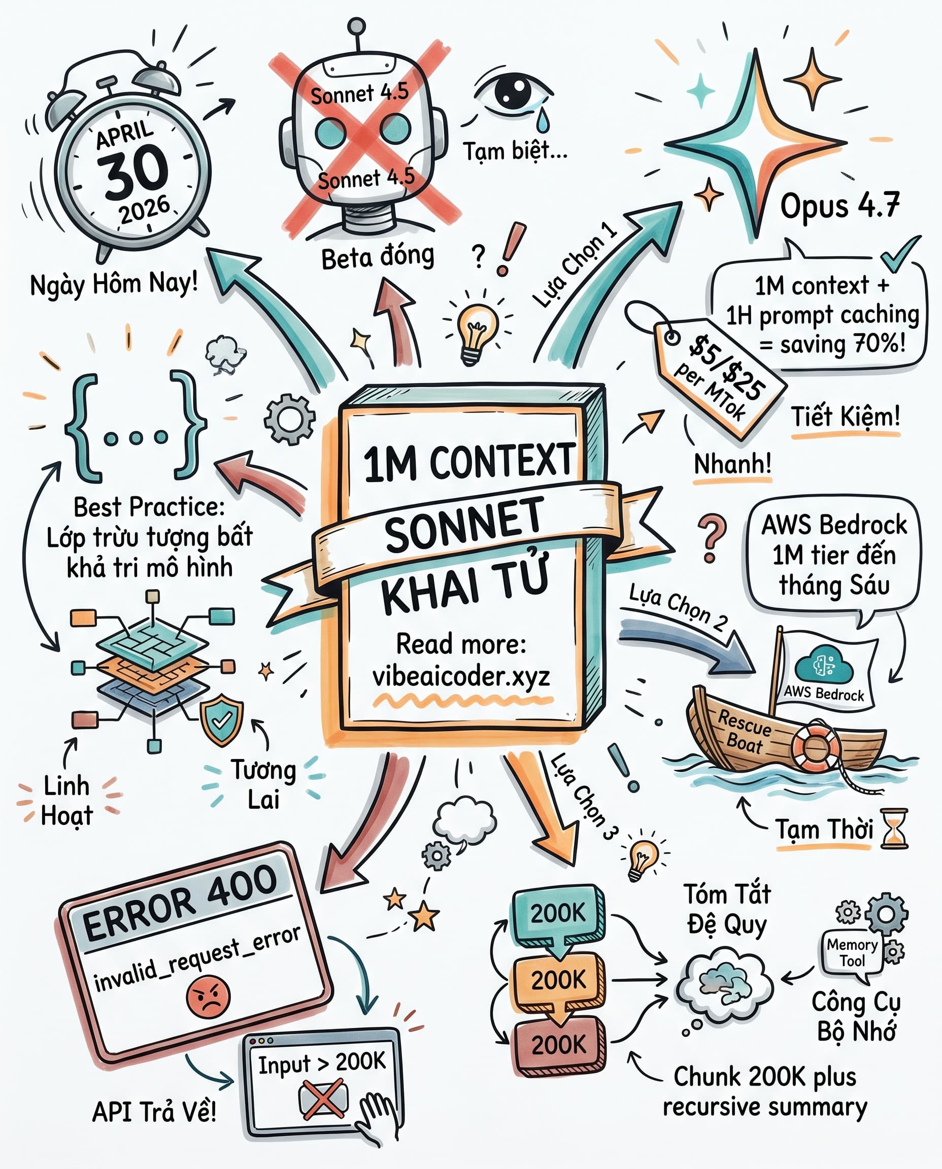 🚨 Sốc: Anthropic khai tử 1M context Sonnet 4.5 hôm nay, team RAG phải migrate gấp