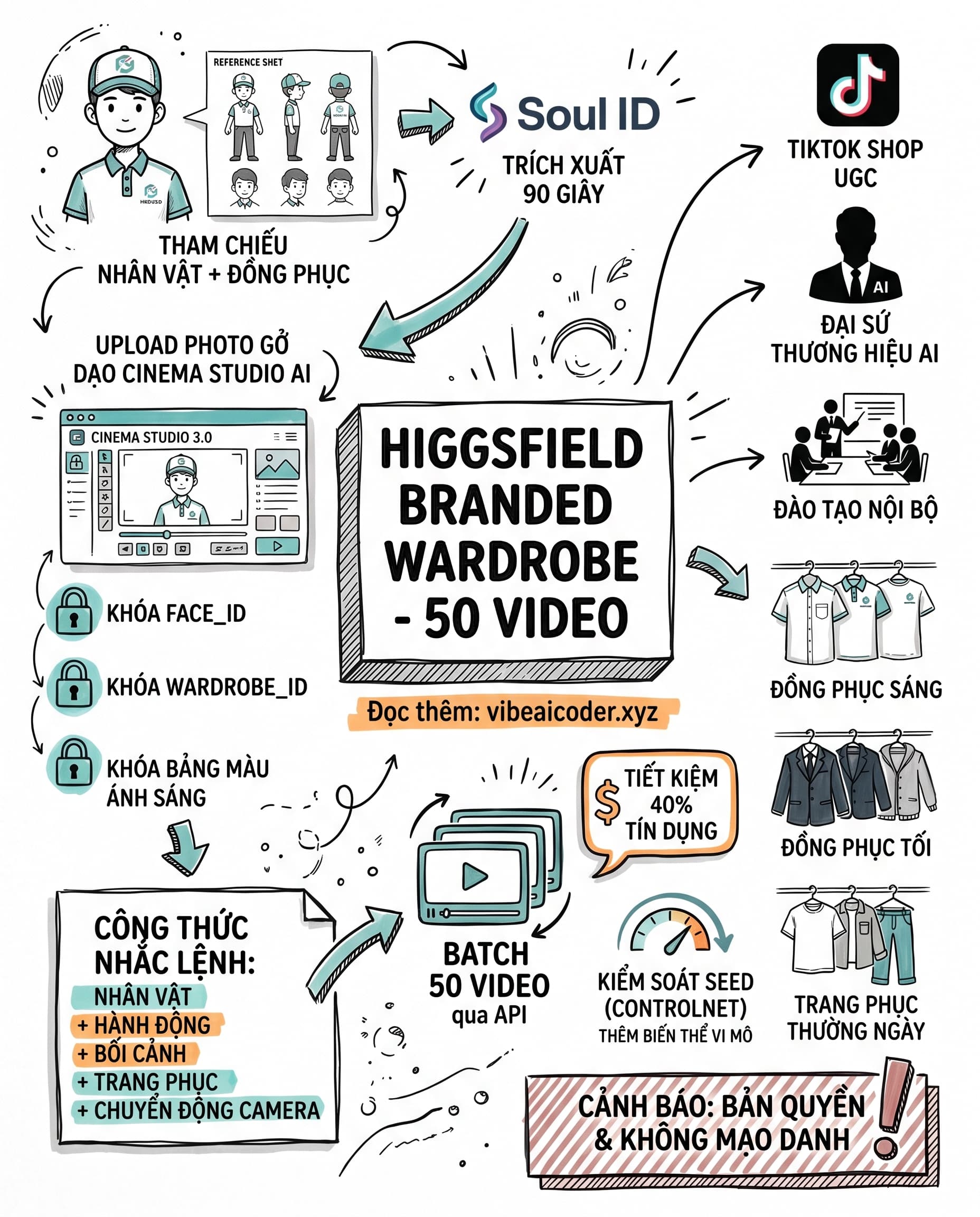 🎬 Higgsfield Branded Wardrobe: Tạo 50+ video quảng cáo avatar đồng nhất chỉ trong 1 click