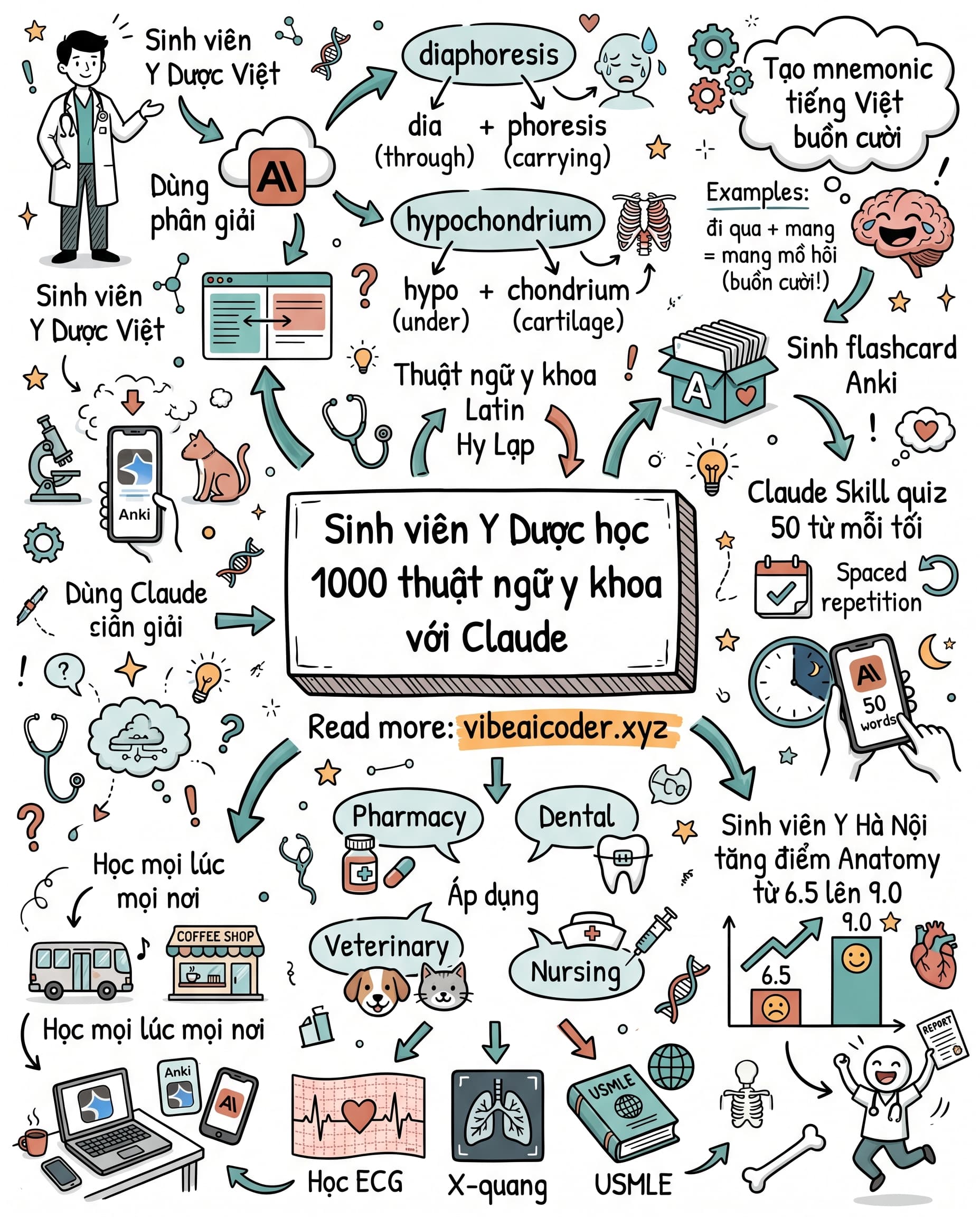 🩺 Sinh Viên Y Tăng Điểm Anatomy Từ 6.5 Lên 9.0 Nhờ Claude AI Học Thuật Ngữ Latin
