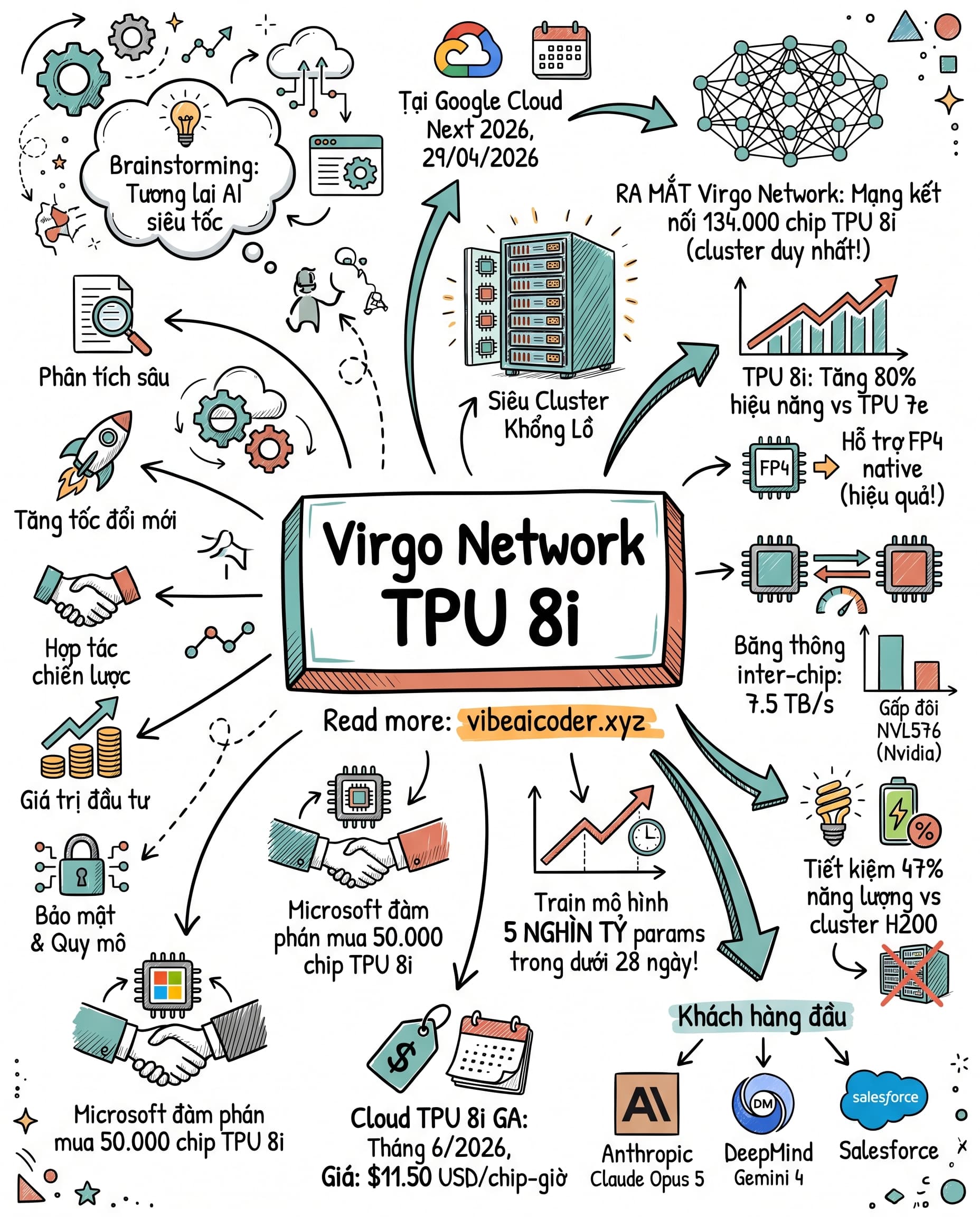 🚀 Google ra mắt Virgo Network với 134.000 chip TPU 8i, vượt mặt Nvidia