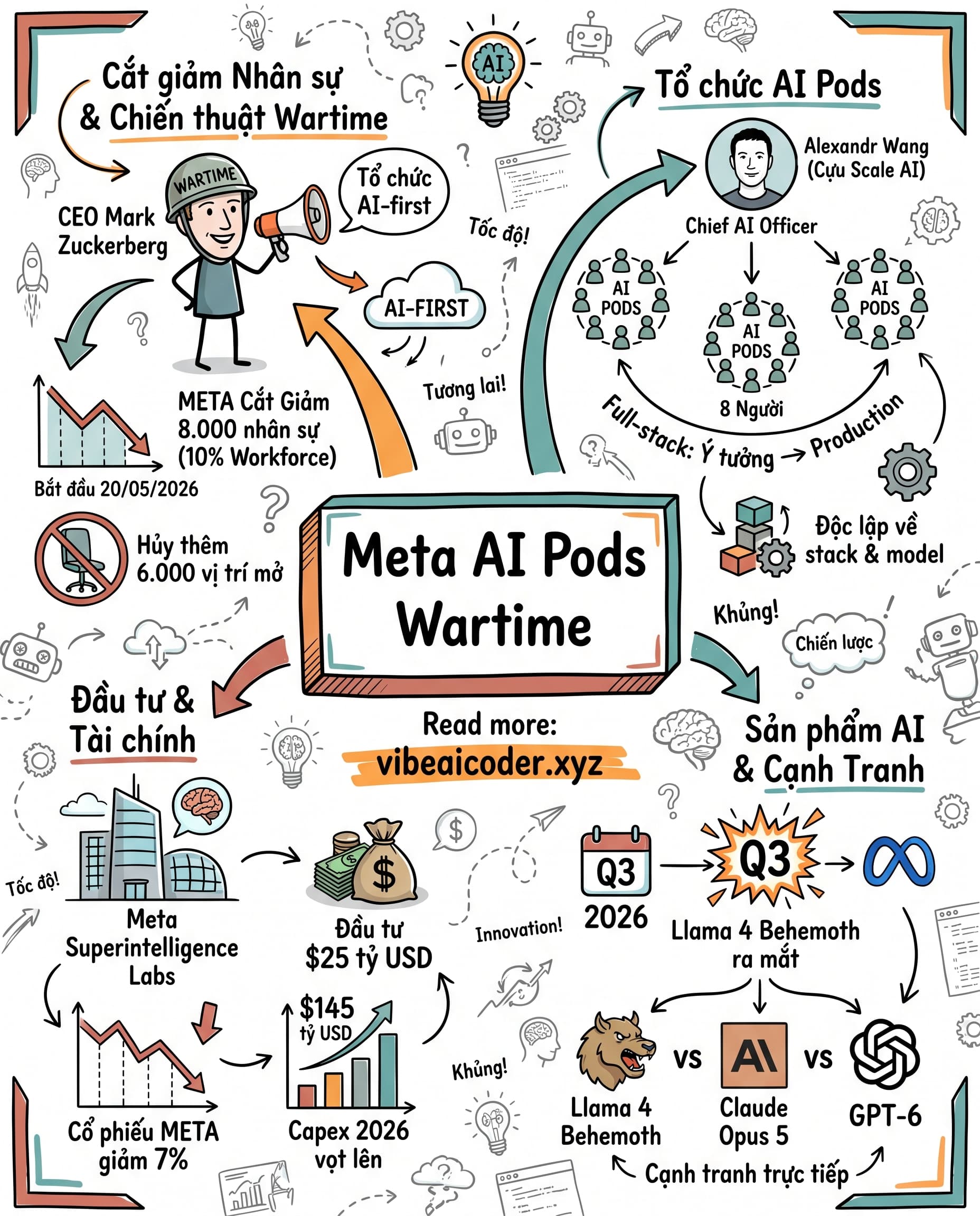 🔥 Meta sa thải 8000 người, biến toàn bộ engineer thành "AI Pods" chiến đấu