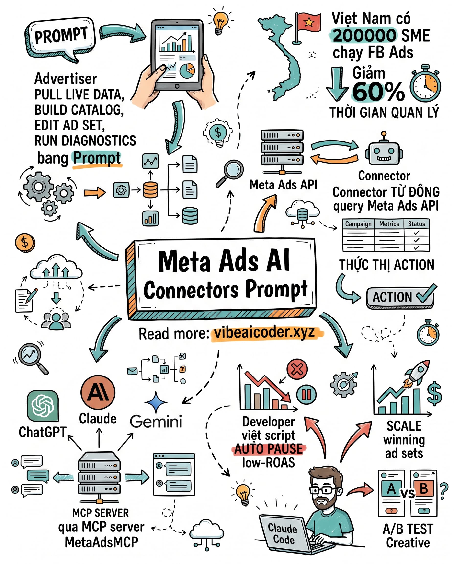 🚀 Meta Ra Mắt Ads AI Connectors, Quản Lý Facebook Ads Bằng Prompt Tiết Kiệm 60% Thời Gian