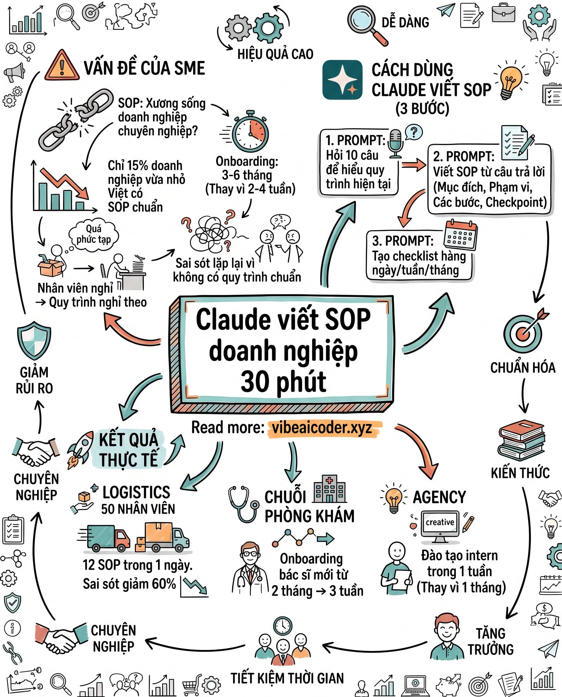 📋 Dùng Claude AI Viết SOP Cho Doanh Nghiệp Vừa Nhỏ Chỉ Trong 30 Phút