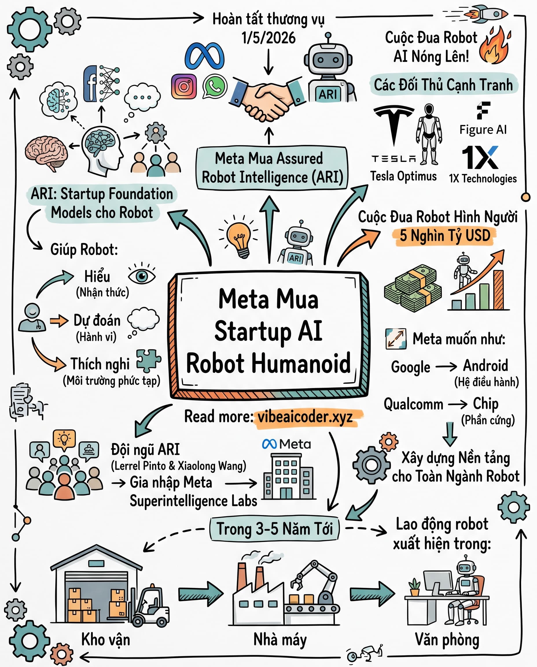 🤖 Meta mua lại startup robot AI: Cuộc đua nền tảng robot hình người bắt đầu