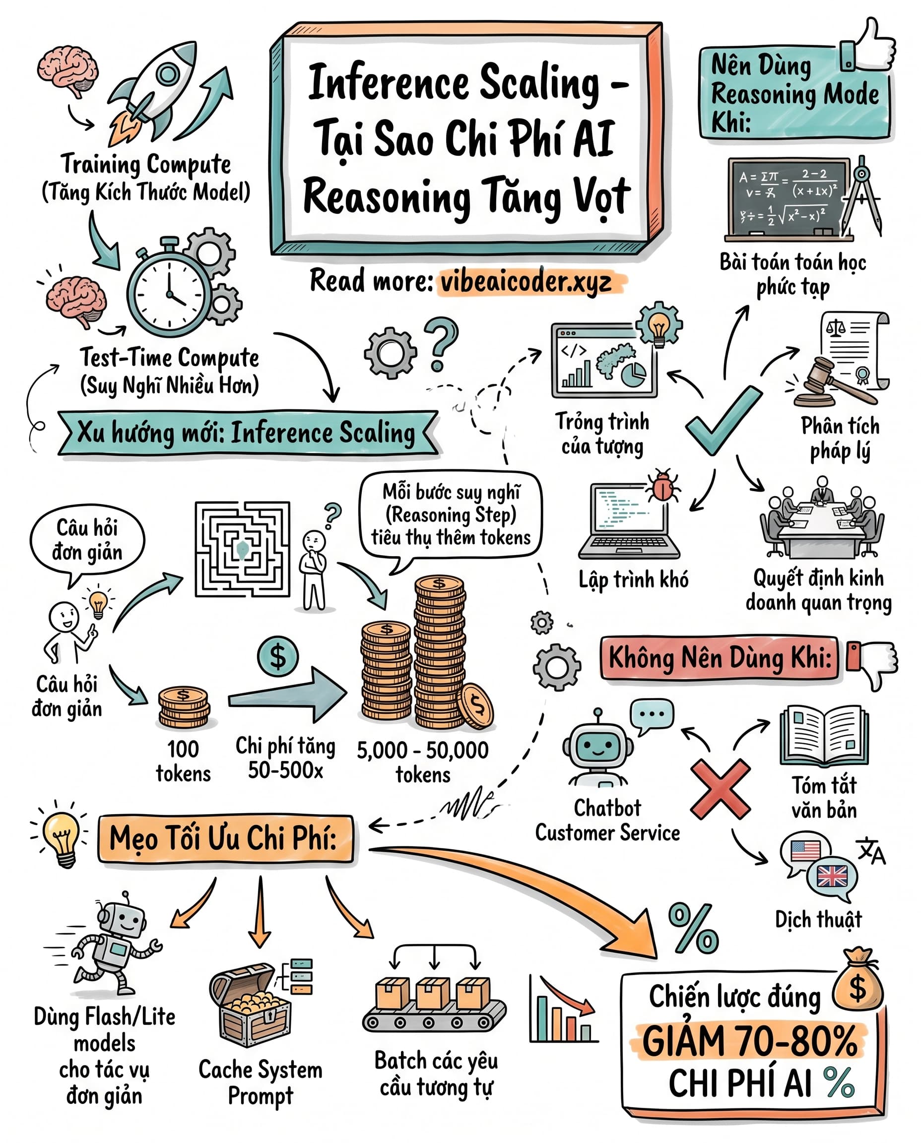 💸 AI Reasoning Mode Tốn Tiền Gấp 500 Lần, Dùng Sao Cho Đúng?