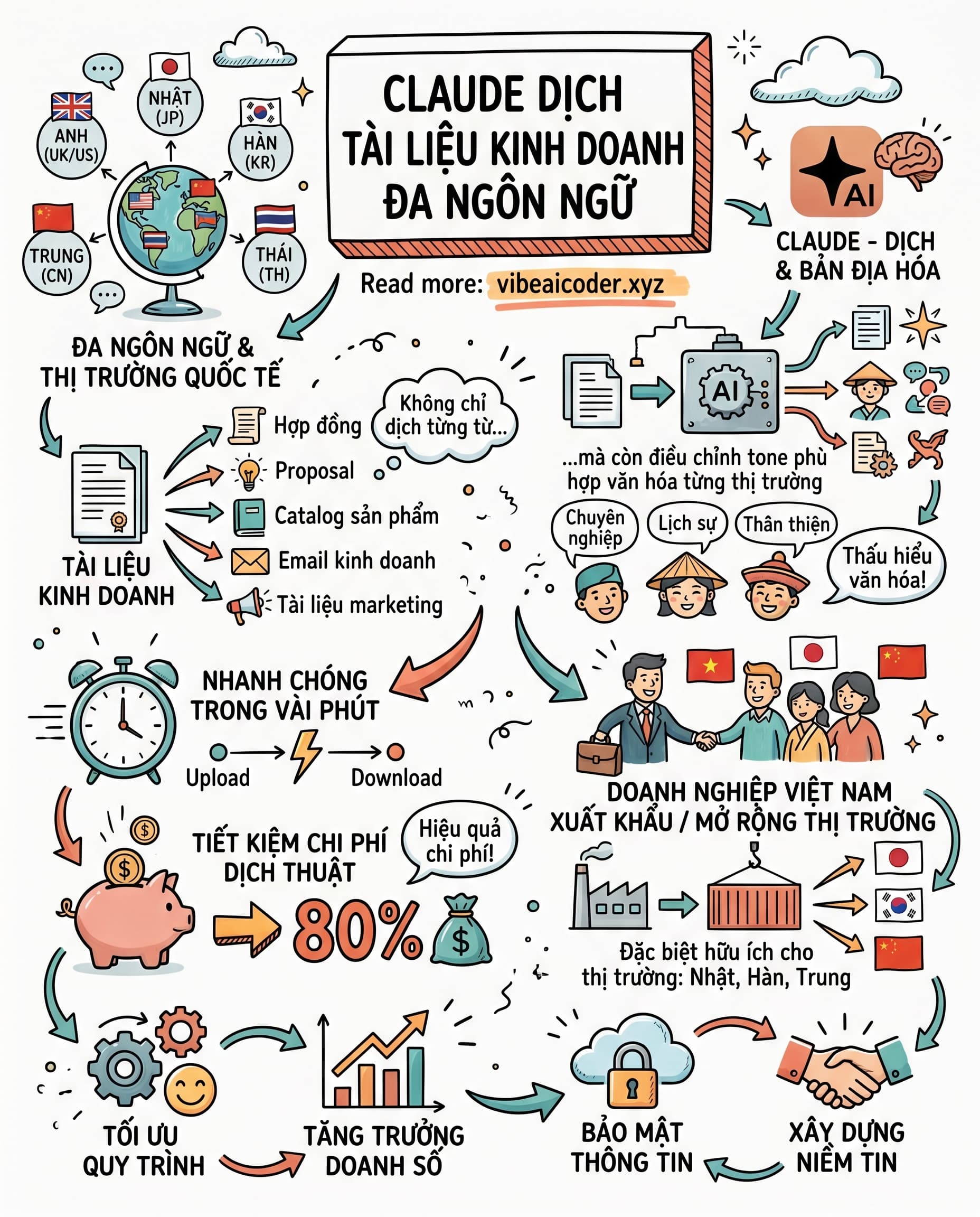 🌏 Doanh Nghiệp Việt Xuất Khẩu Tiết Kiệm 80% Chi Phí Dịch Tài Liệu Với Claude