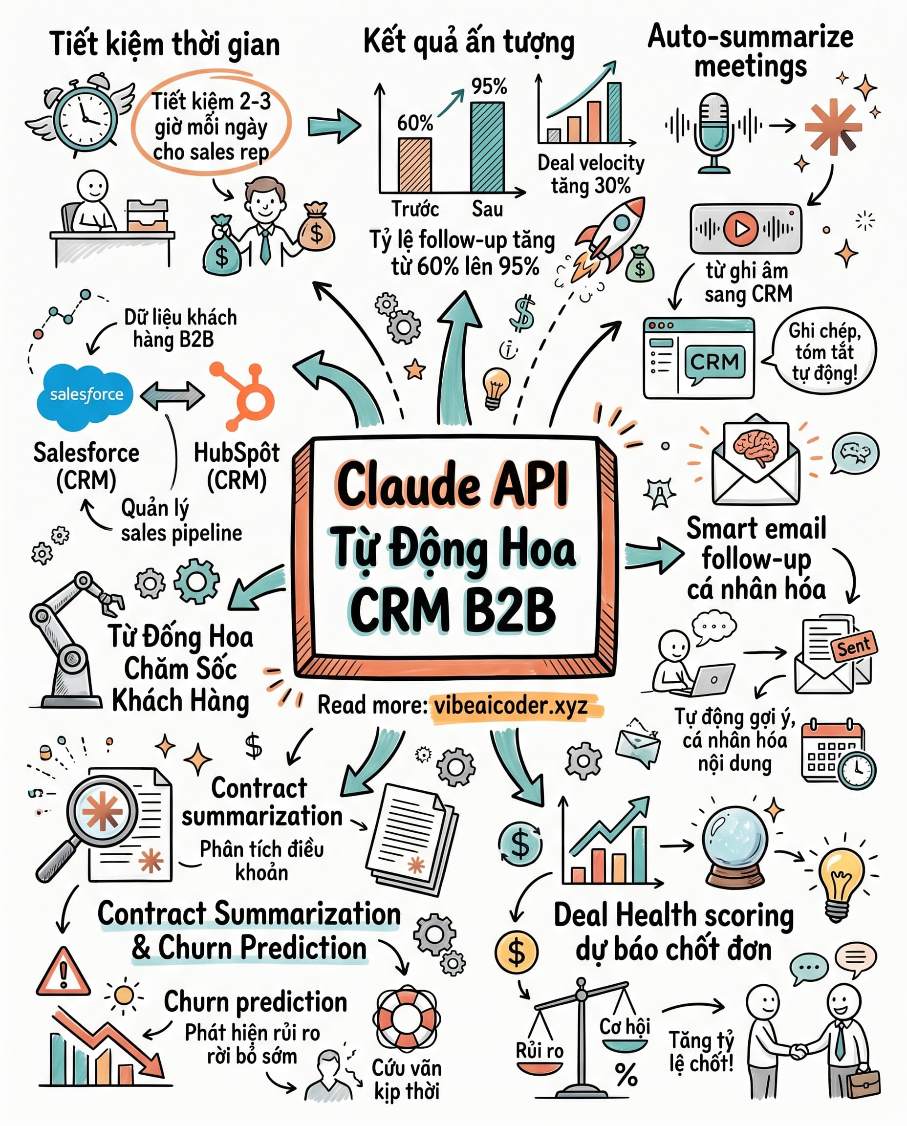 🤖 Tích Hợp Claude API Vào CRM: Sales Rep Tiết Kiệm 3 Giờ Mỗi Ngày