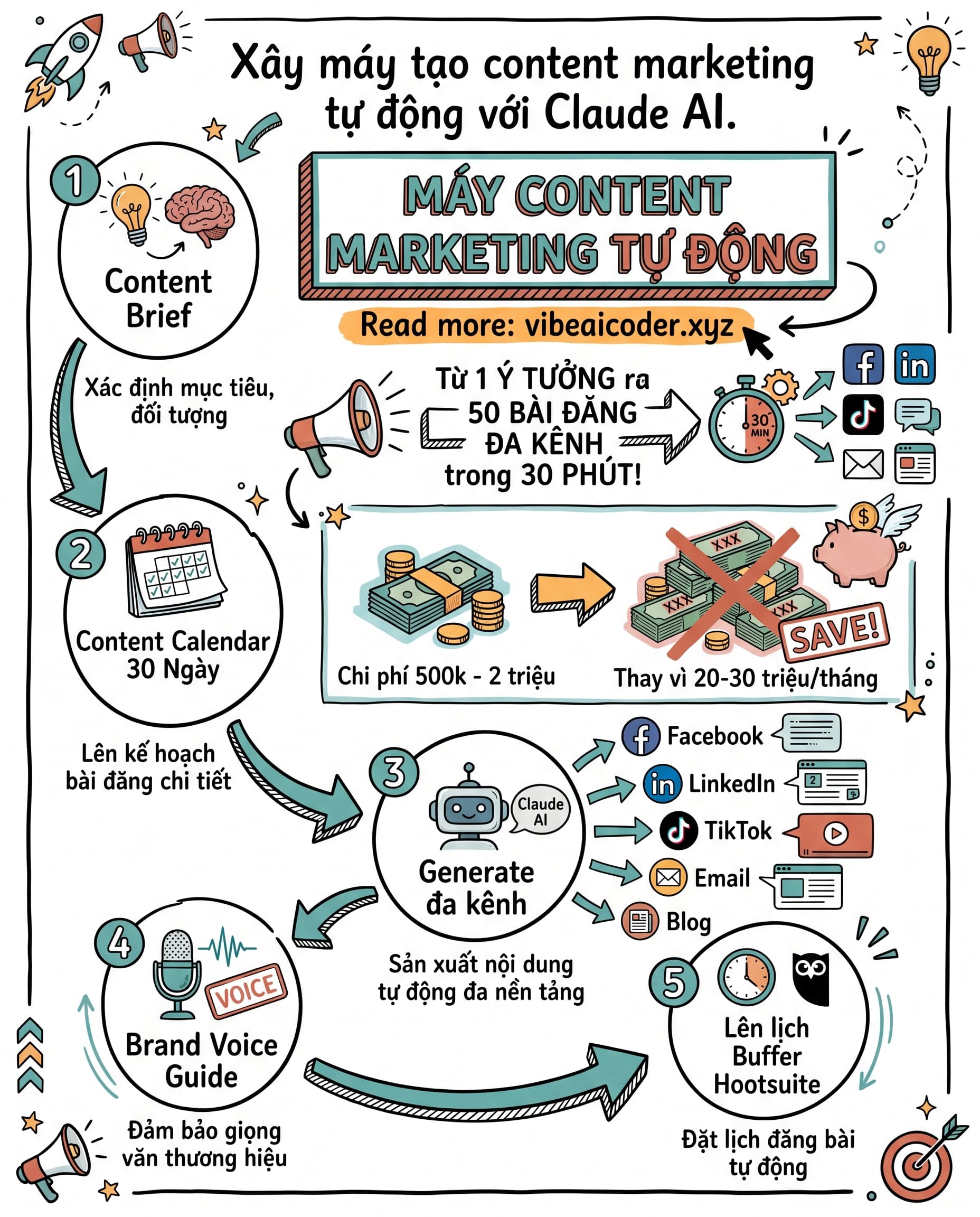 🤖 Xây Máy Tạo Content Marketing Tự Động Với Claude: 50 Bài Chỉ 30 Phút