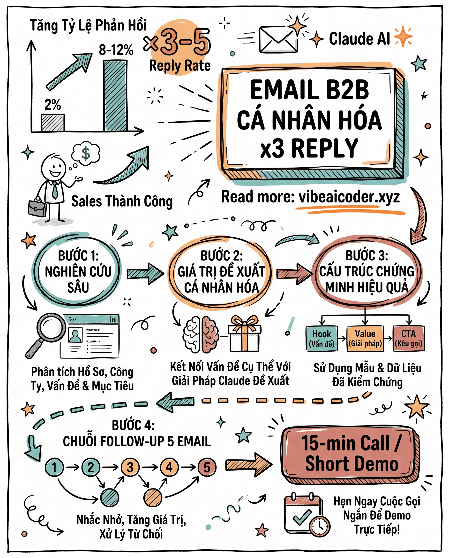 📧 Dùng Claude Viết Email B2B Cá Nhân Hóa Tăng Gấp 3 Lần Tỷ Lệ Reply