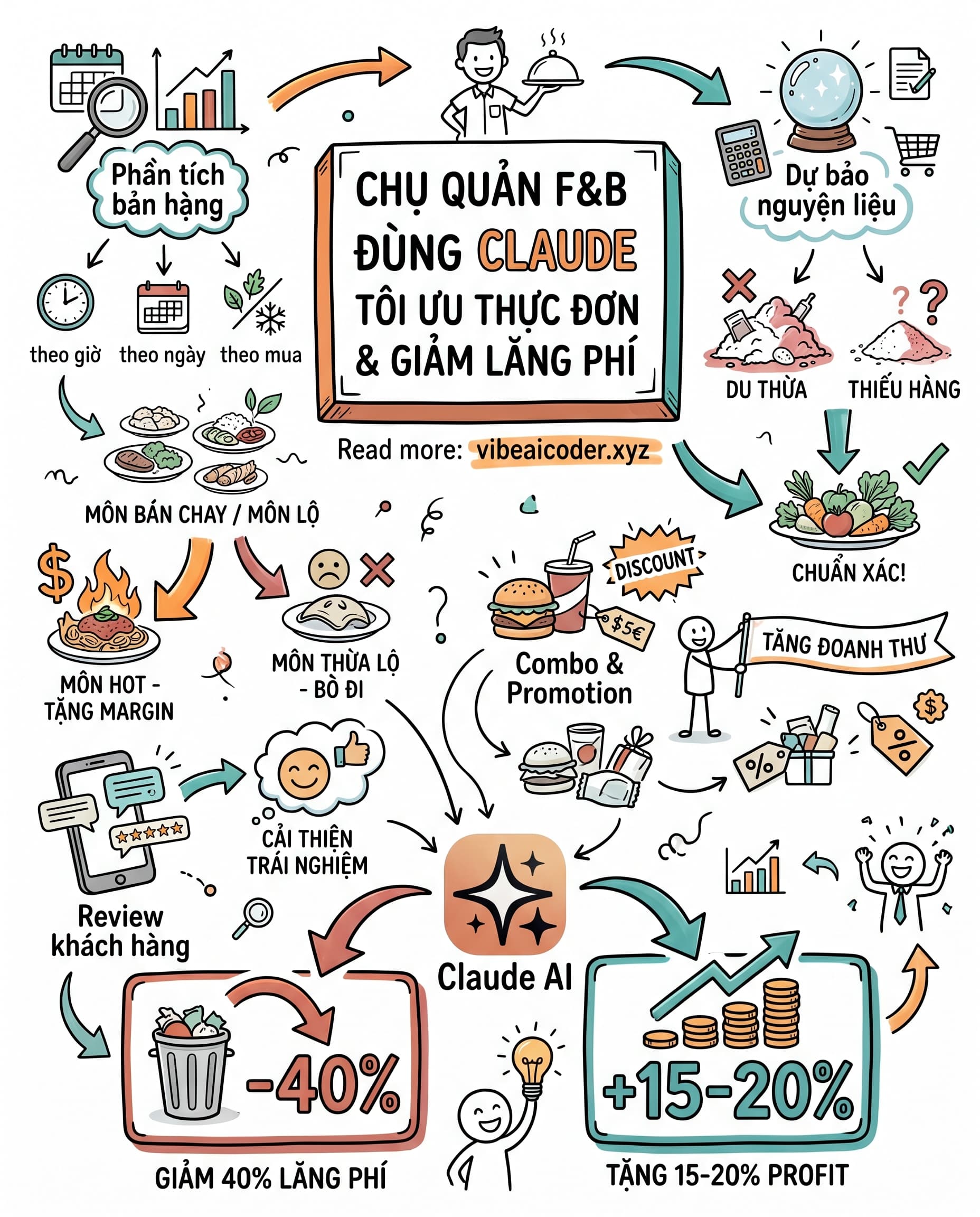 🍜 Chủ Quán Dùng Claude AI Để Tăng Lợi Nhuận F&B Mà Không Cần Biết Code
