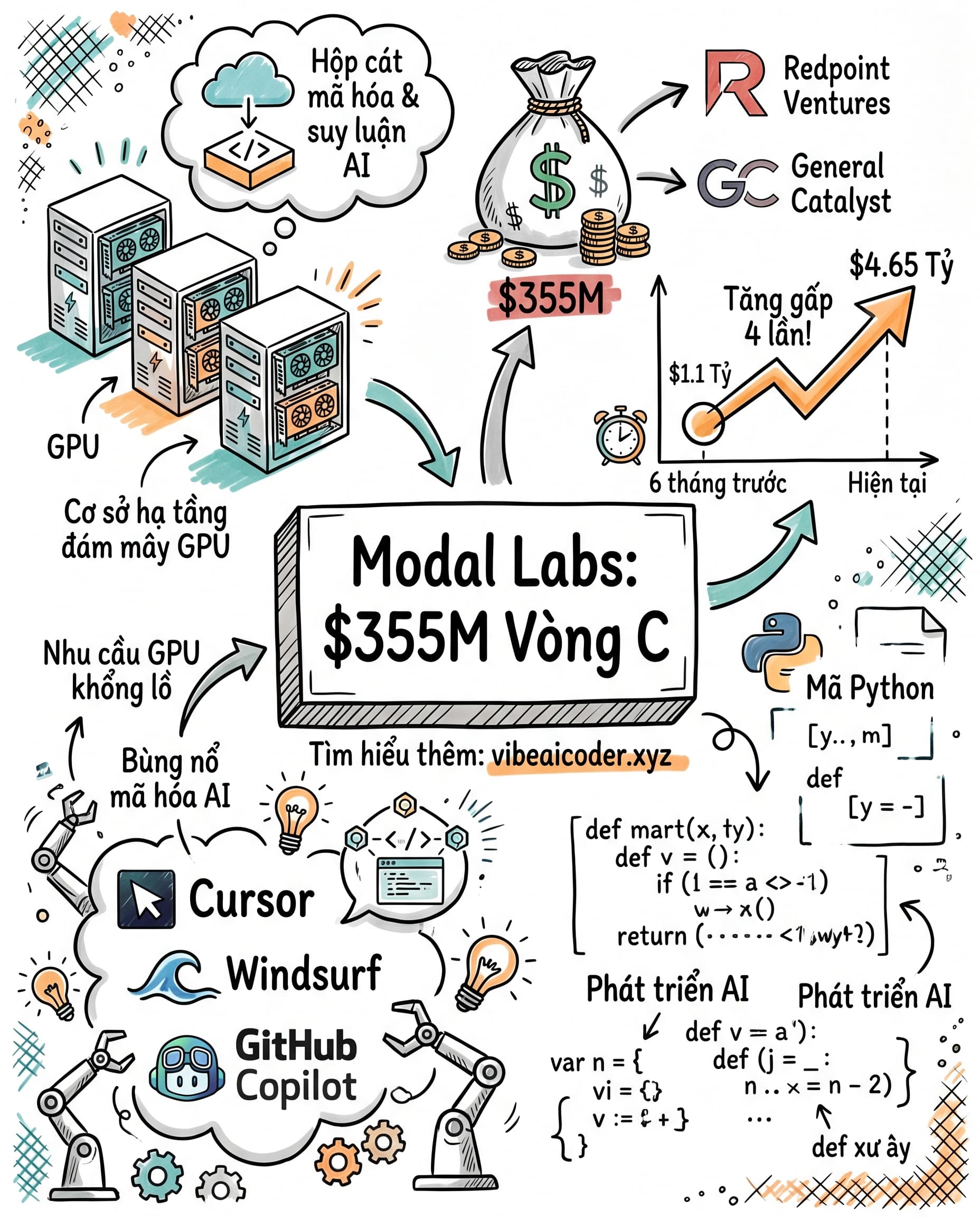 🚀 Modal Labs Gọi Vốn 355 Triệu USD: Cơn Sốt AI Coding Đang Kéo Theo Cả Hạ Tầng