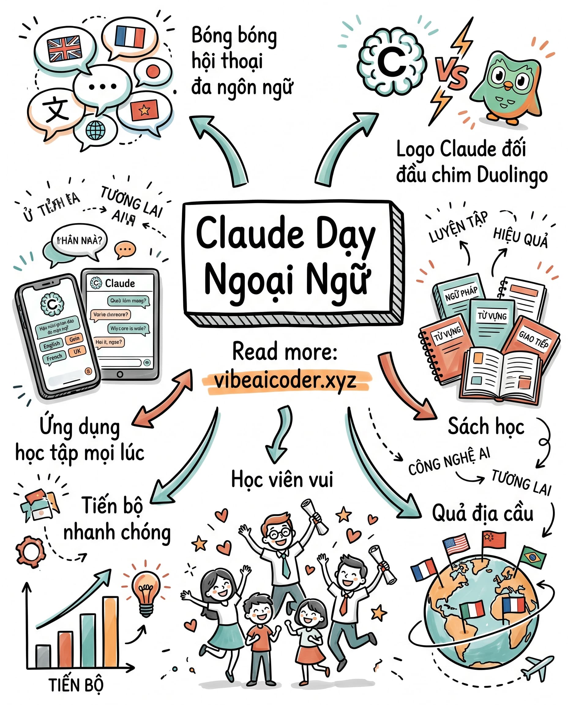 🗣️ Tại Sao Claude Dạy Ngoại Ngữ Hiệu Quả Hơn Duolingo Rất Nhiều