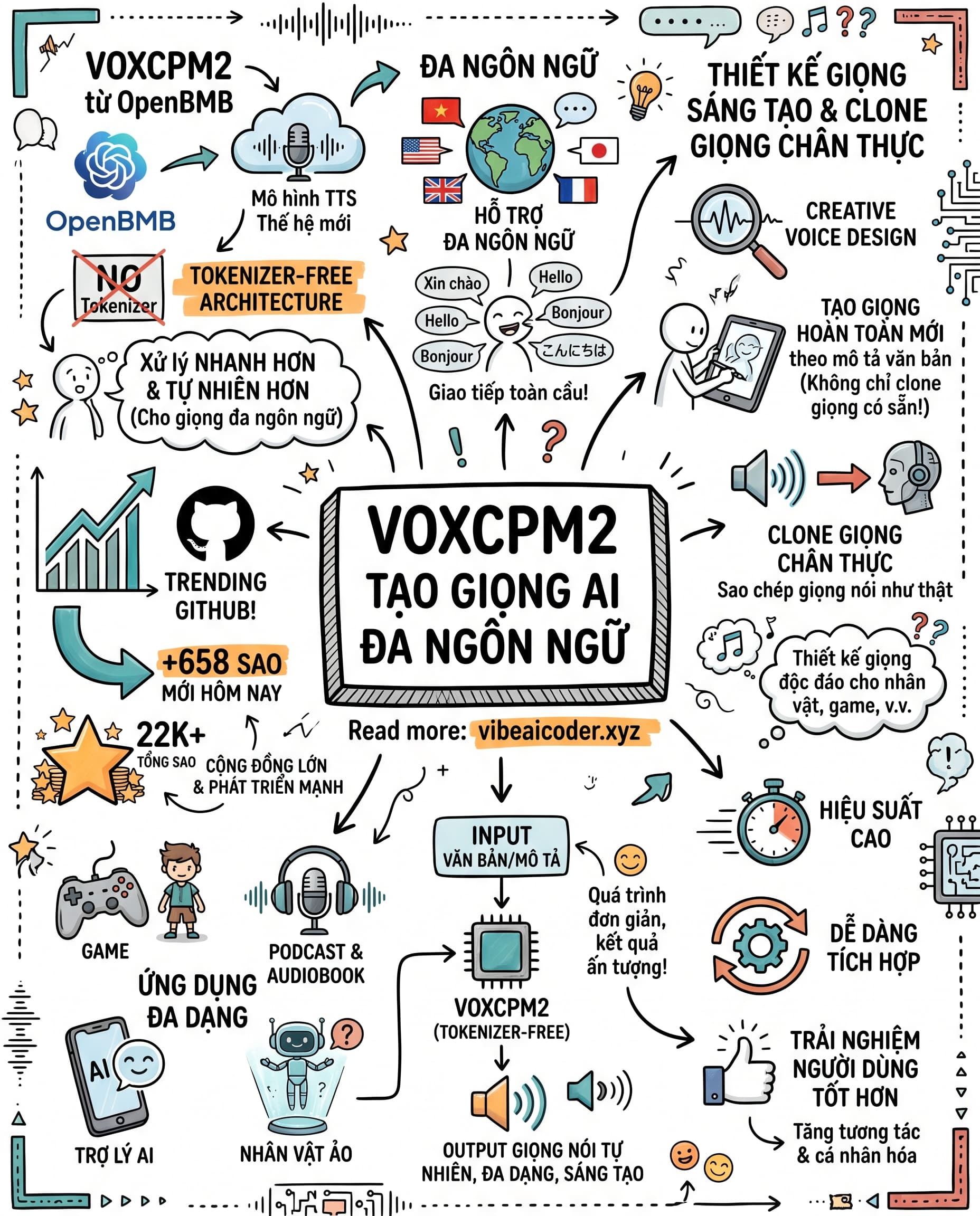 🎙️ VoxCPM2: AI Tạo Giọng Nói Mới Hoàn Toàn Từ Mô Tả Văn Bản, Không Cần Token