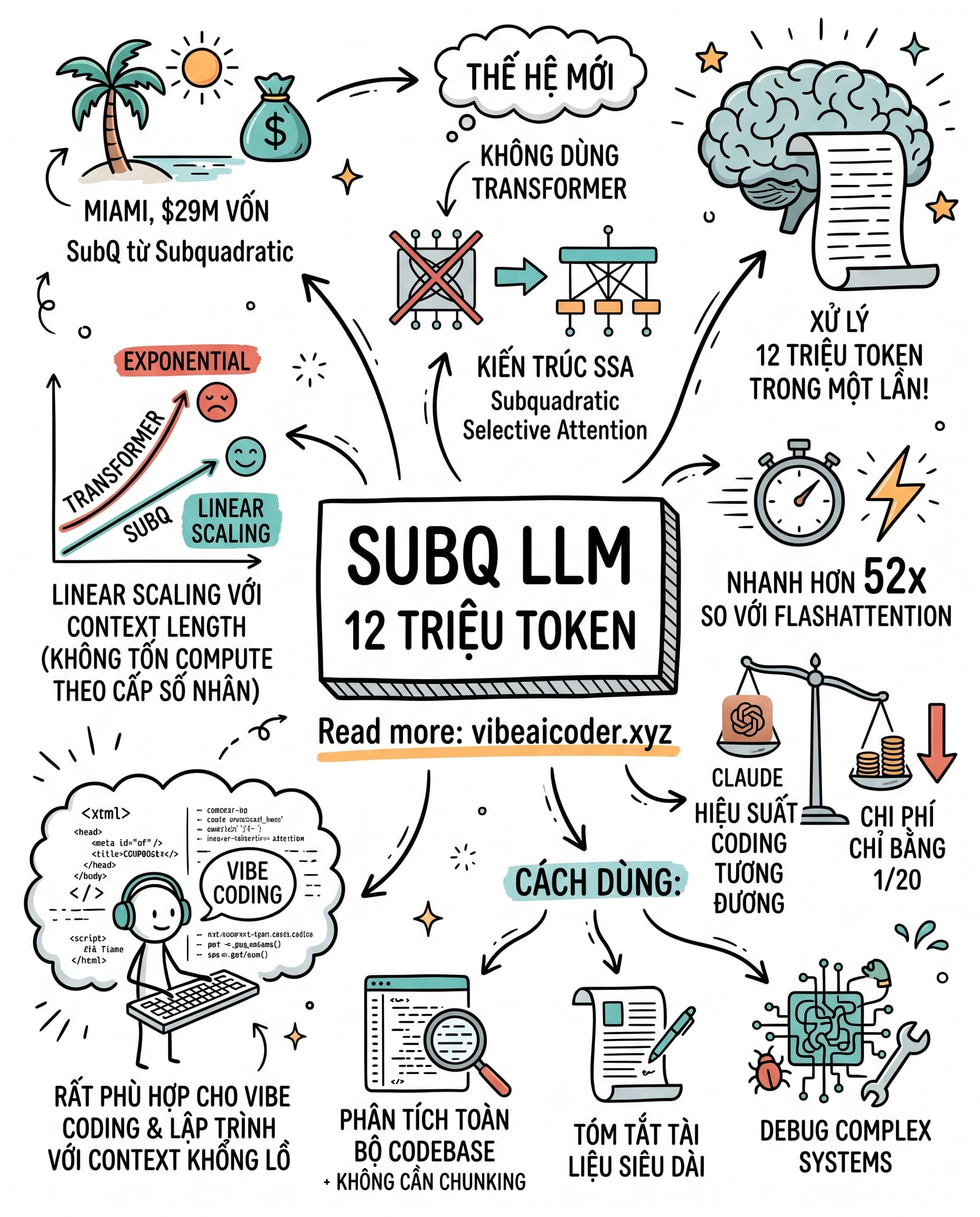 🚀 Cách Dùng SubQ: LLM Mới Nhanh Hơn 52x, Rẻ Hơn 20 Lần Claude Opus
