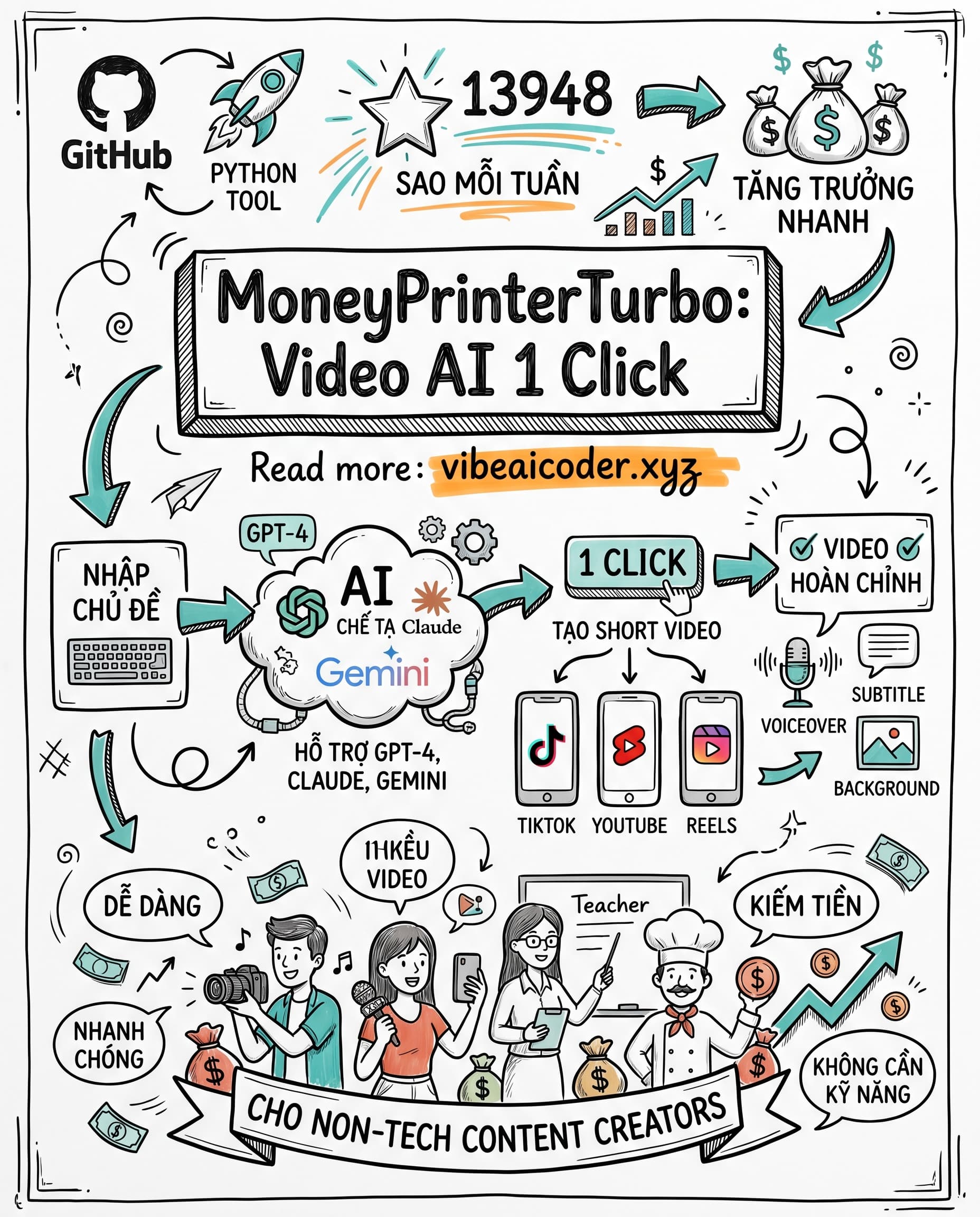 🎬 MoneyPrinterTurbo: Tạo Video YouTube Tự Động Chỉ Với 1 Click Bằng AI