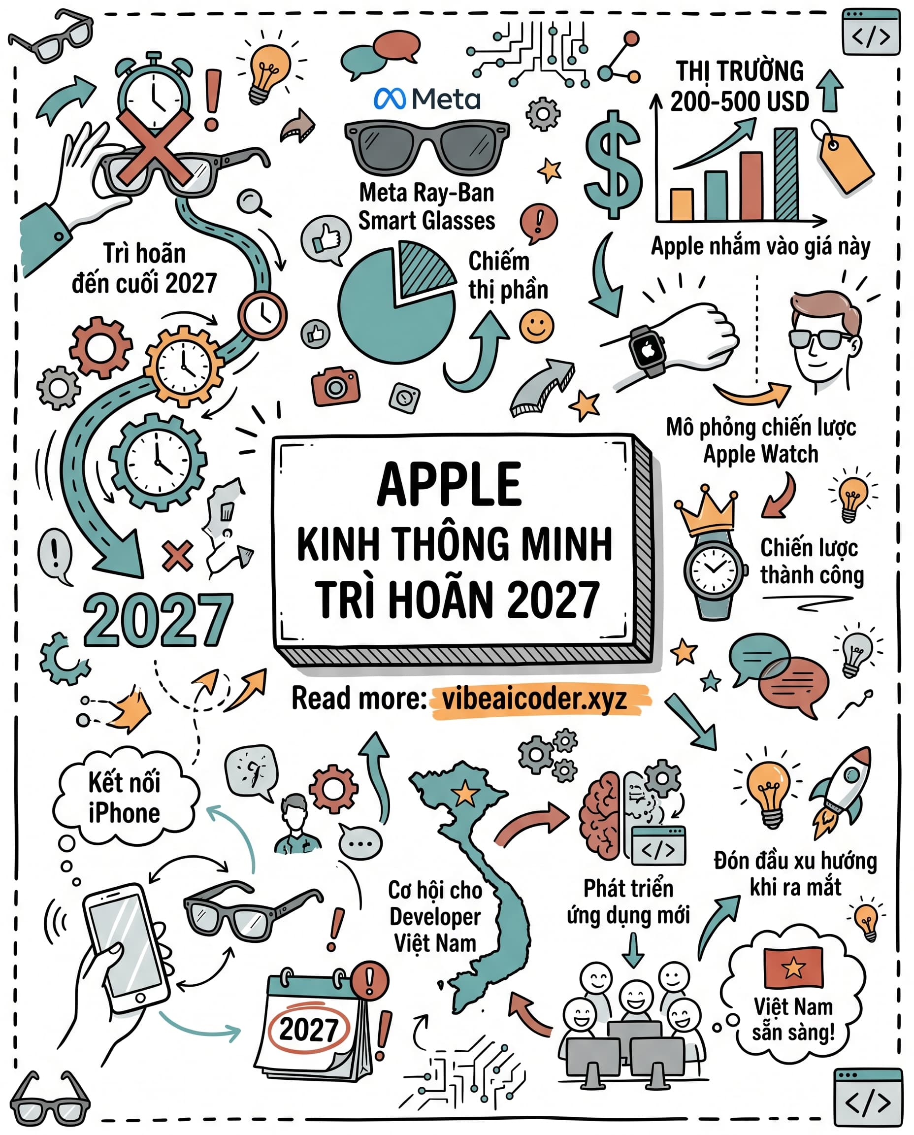 🍎 Apple Hoãn Kính Thông Minh Đến 2027: Bài Học Đắt Giá Về AI Hardware