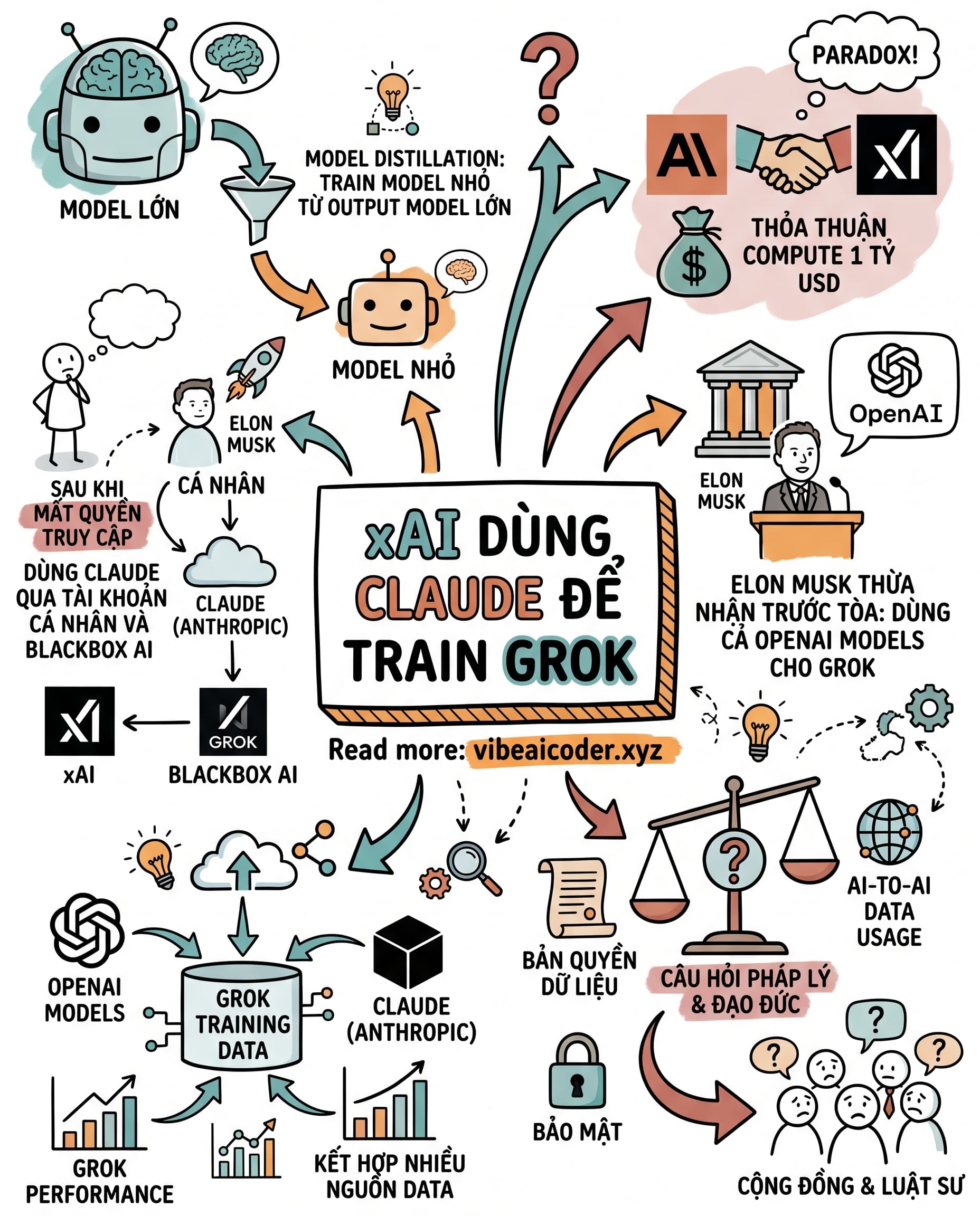 🤖 xAI Của Elon Musk Bí Mật Dùng Claude Để Train Grok, Chuyện Gì Đang Xảy Ra?